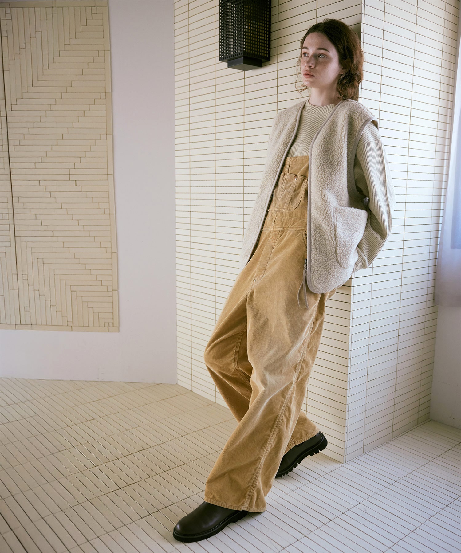 O0749 ユーズドライクコーデュロイオーバーオール