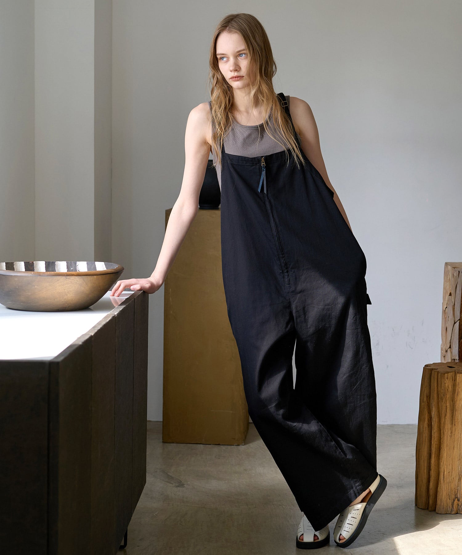 O0757 Zipupワークオーバーオール