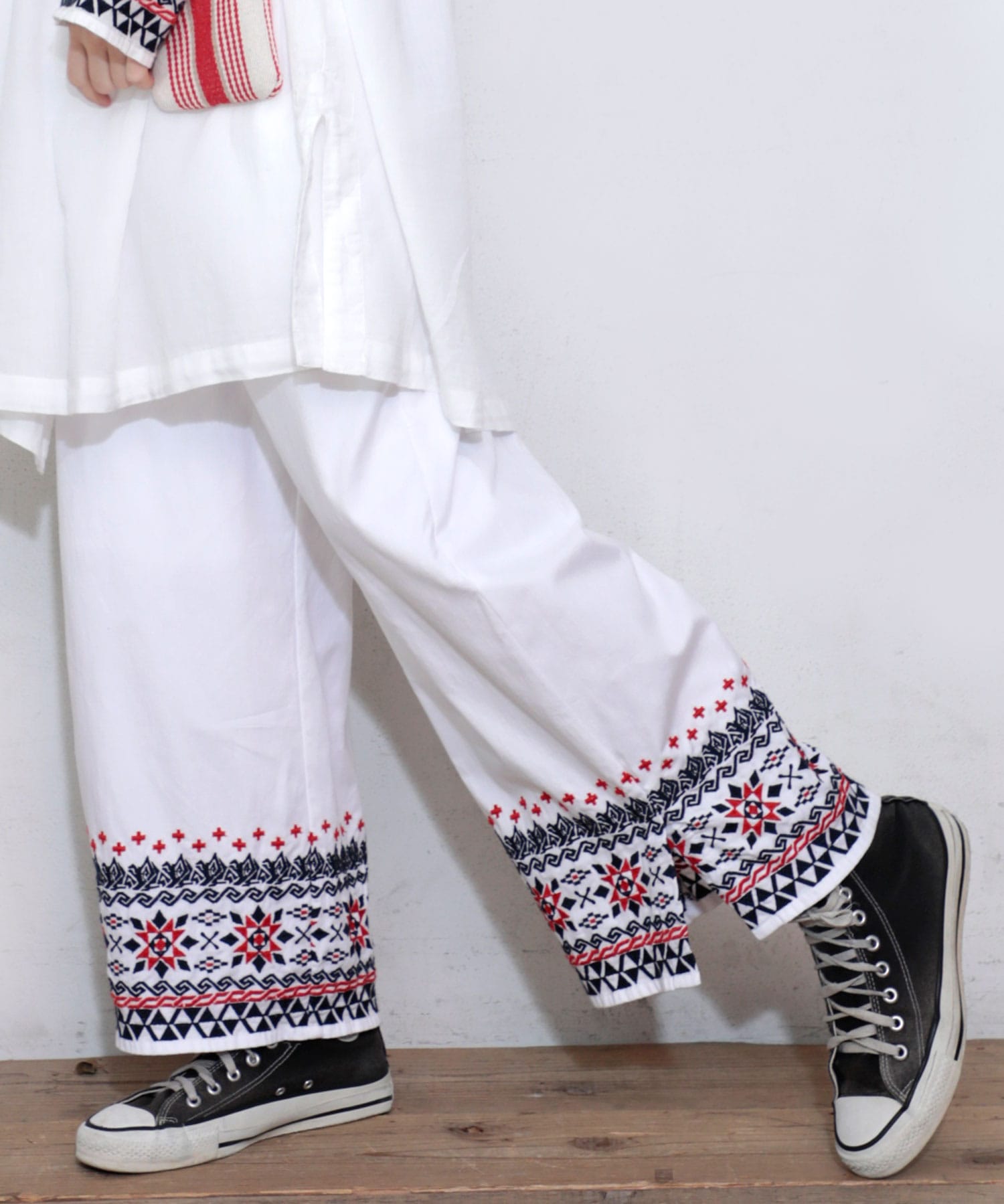 R3706 アフリカン刺繍イージーパンツ