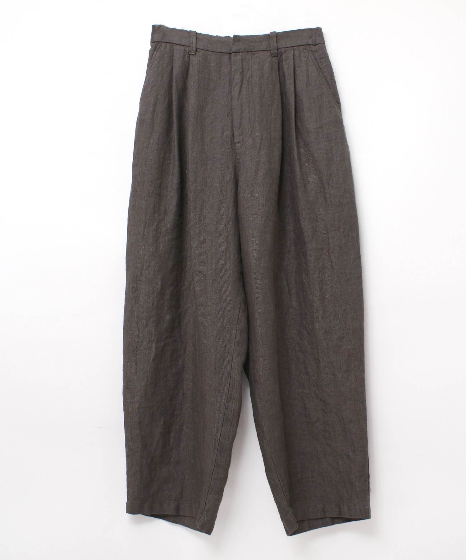 R3931 ヘリンボーンリネンワイドトラウザー