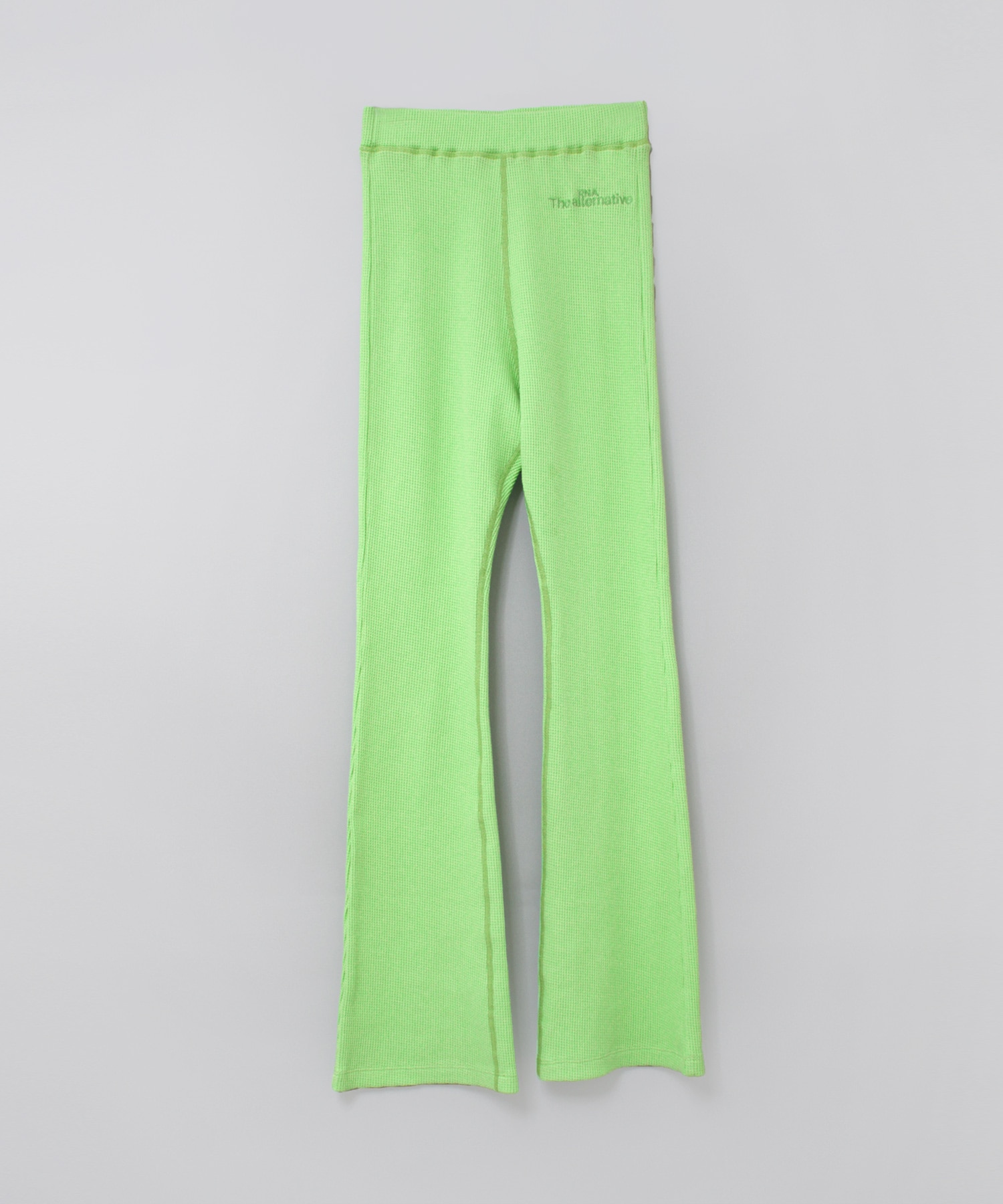 R4043 ストレッチワッフルフレアパンツ