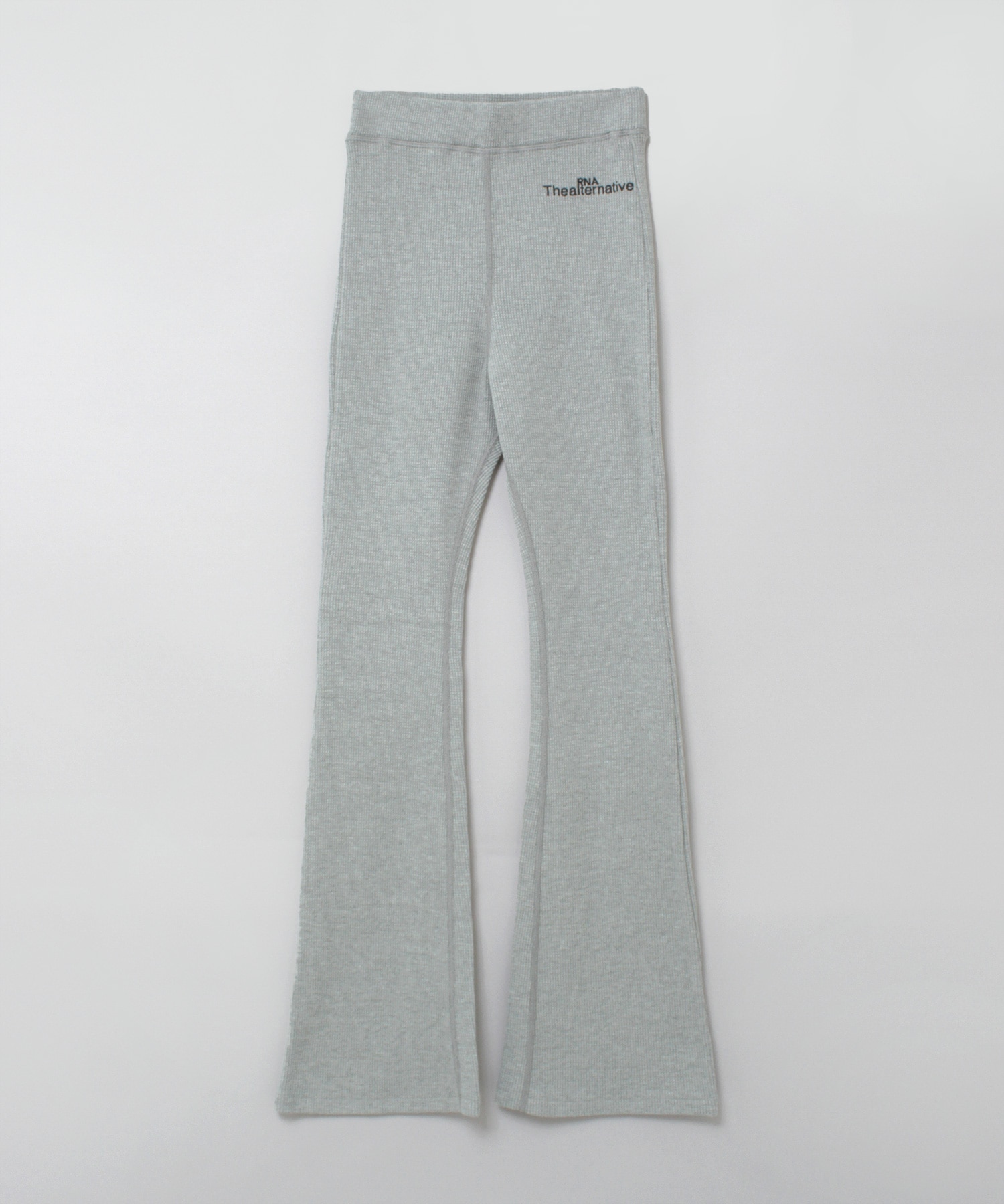 R4043 ストレッチワッフルフレアパンツ