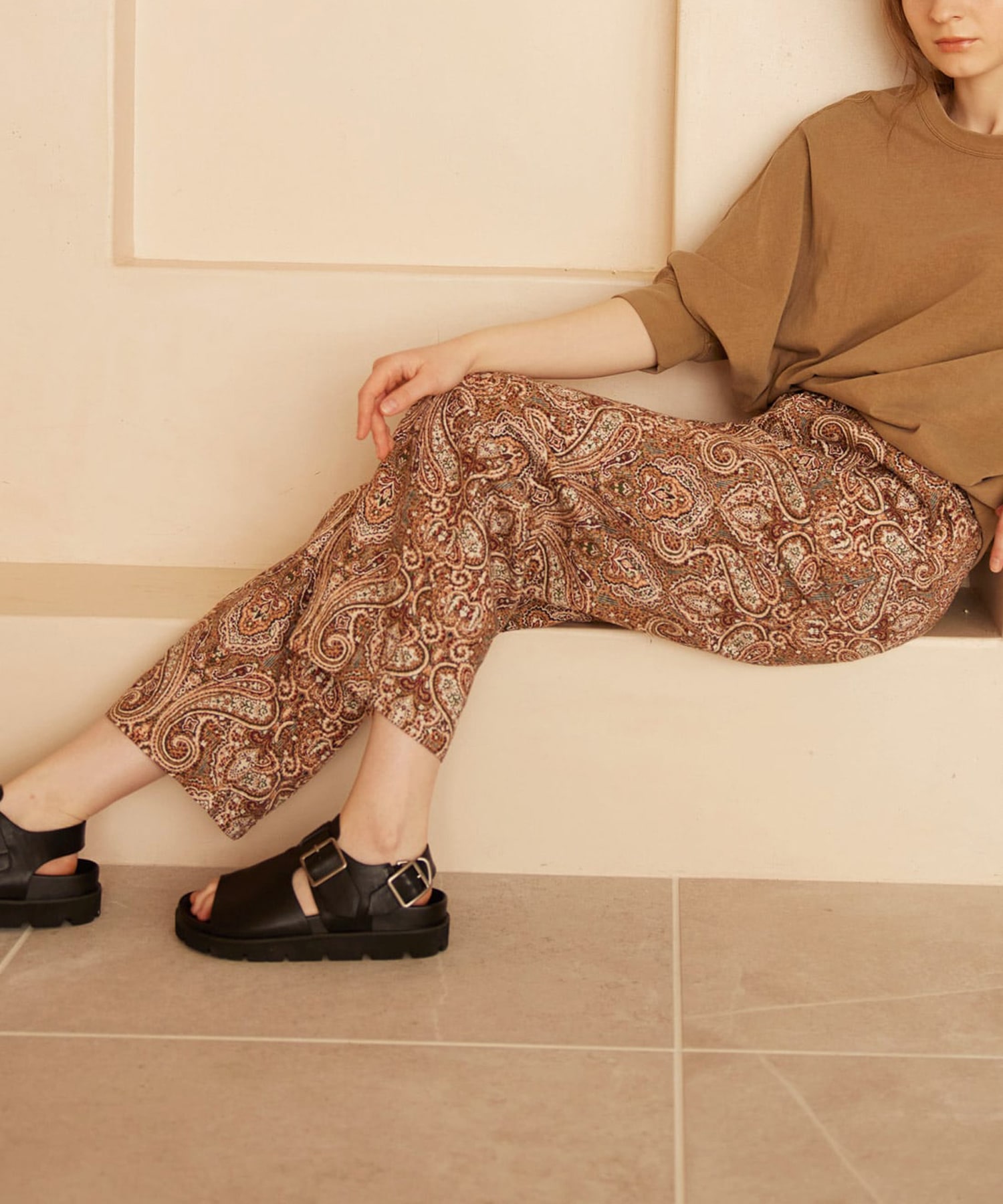 R4203 フクレJQゴブランペイズリーパンツ