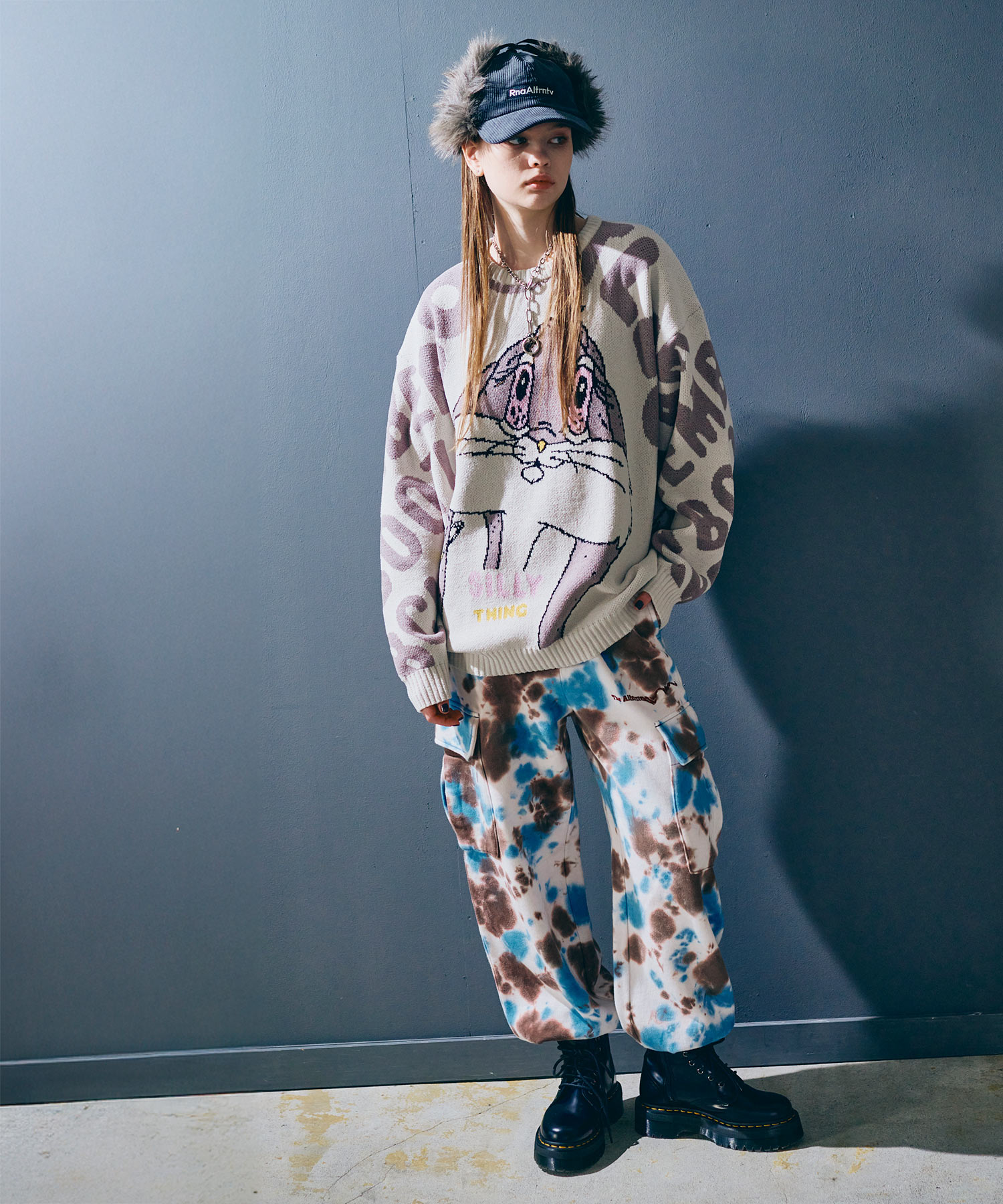 R4277 エフェクトダイカーゴスウェットパンツ