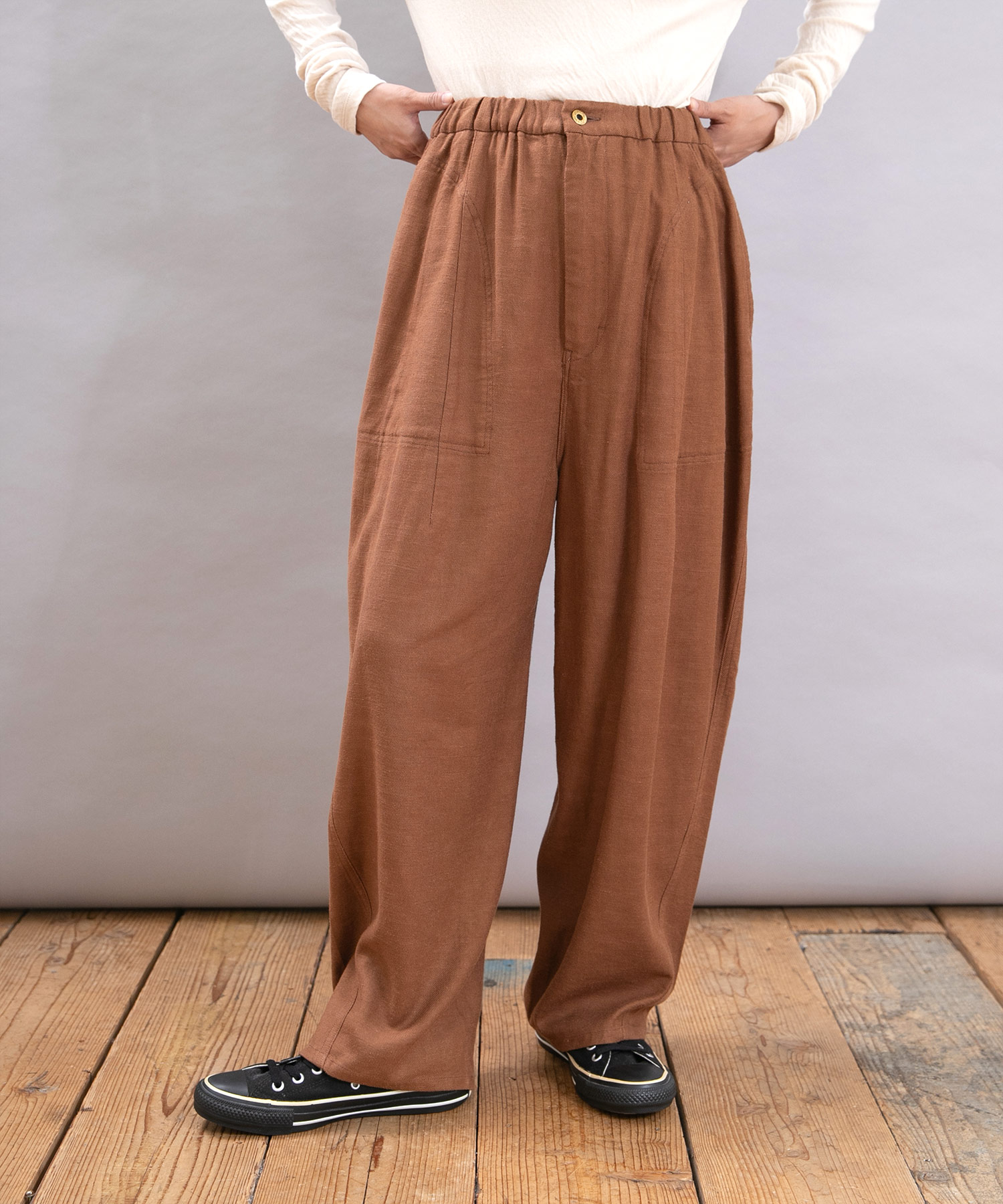 R4354 コックさんの綿麻カルゼパンツ