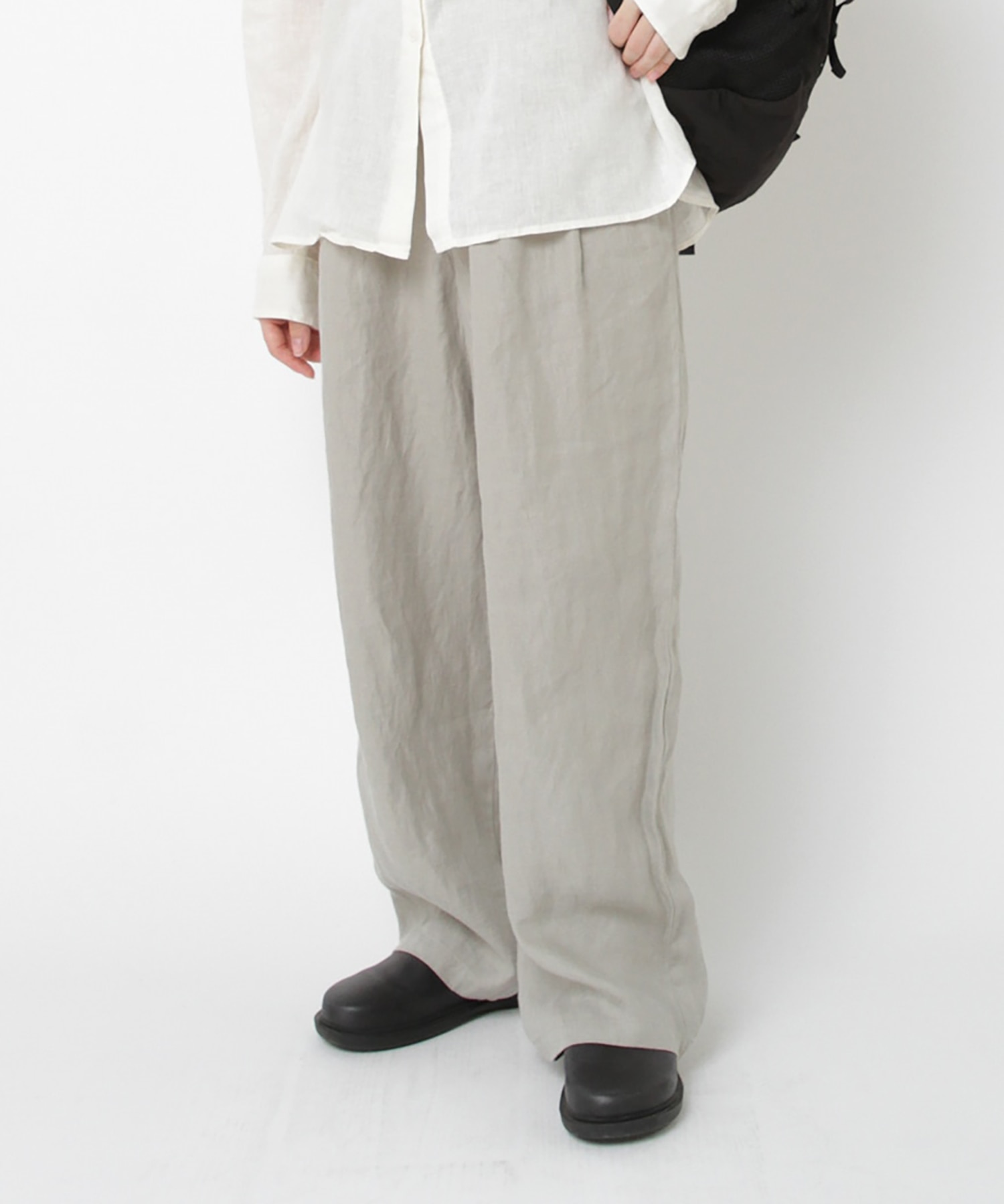 R4356 オールドリネンワイドスラックス