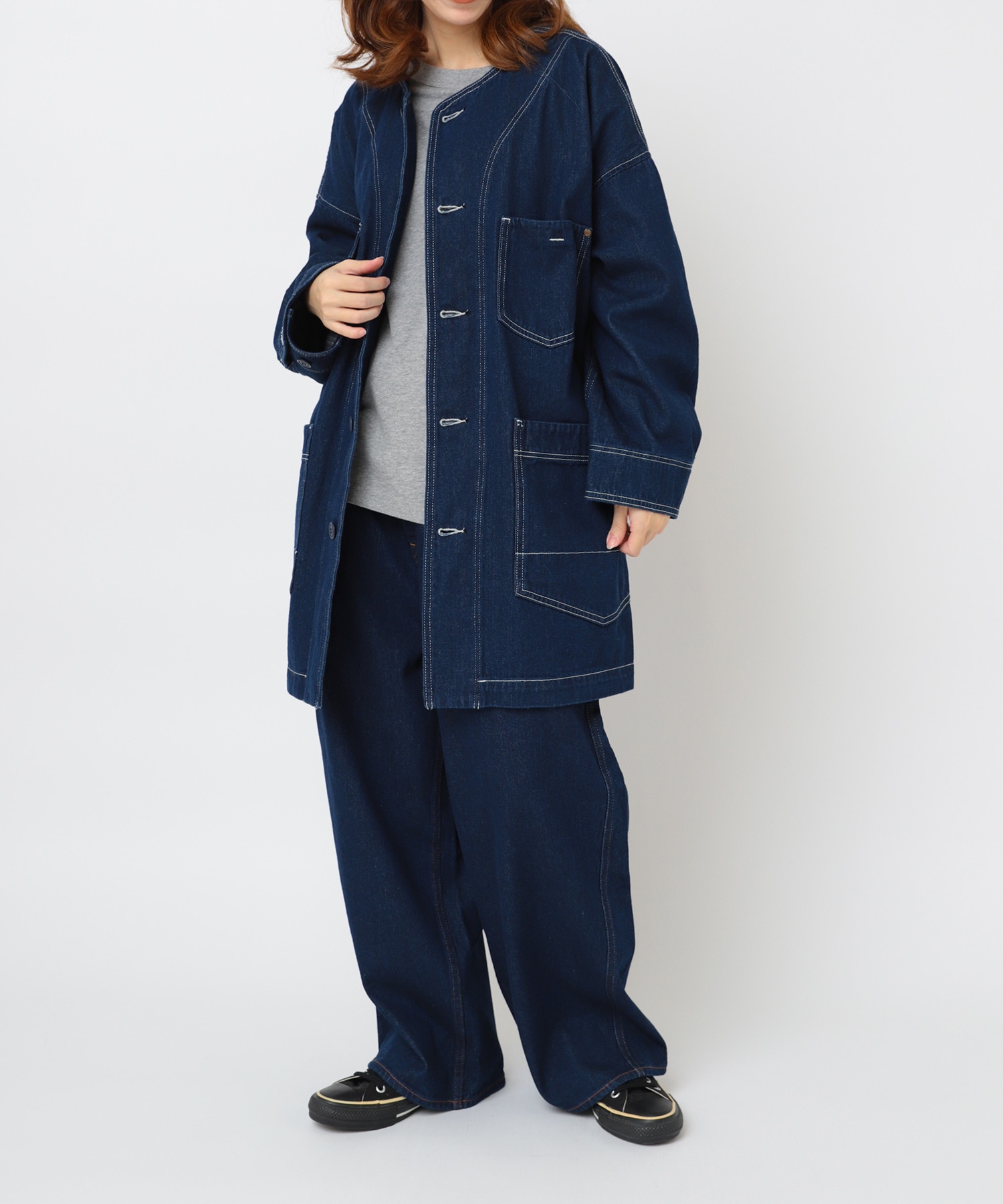 R4361 前ポケットがダブルなバギーパンツ