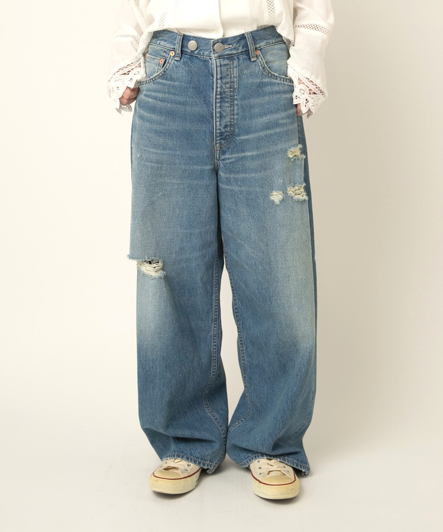 R4369 DENIM WIDE PANTS