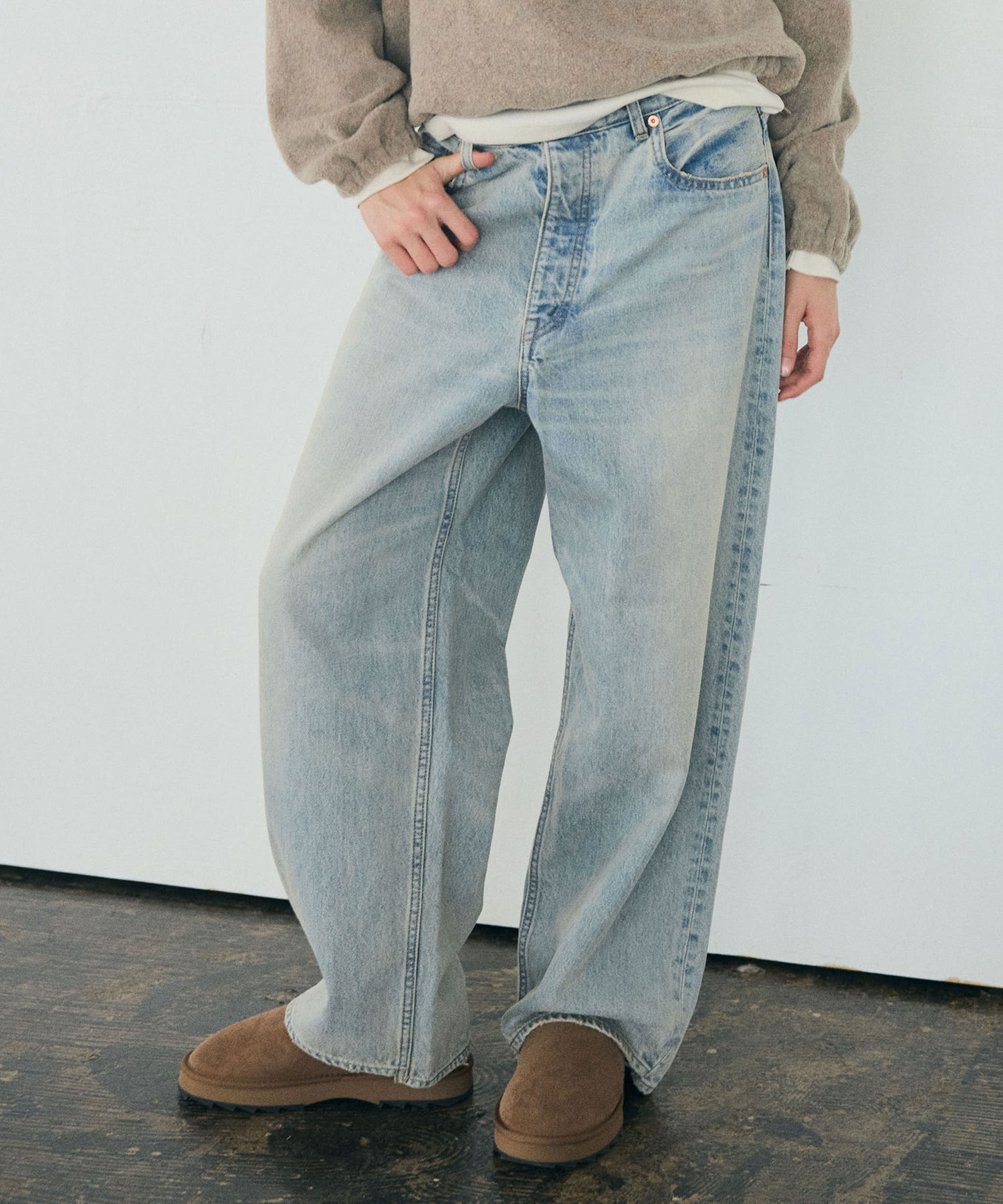 R4369 DENIM WIDE PANTS