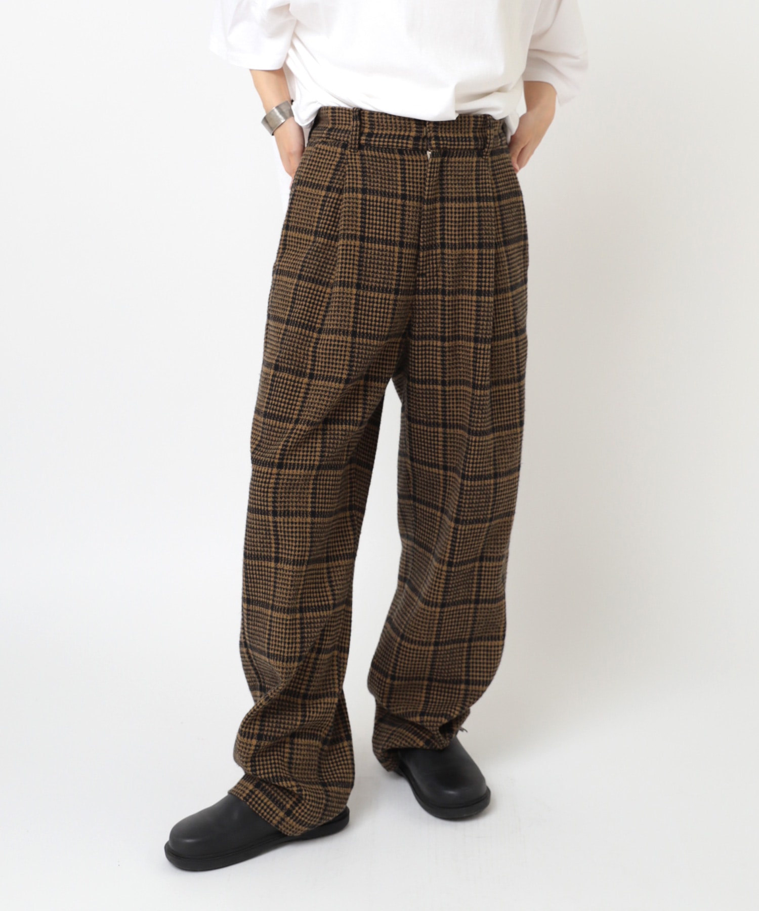 R4370 ツイードチェックトラウザー