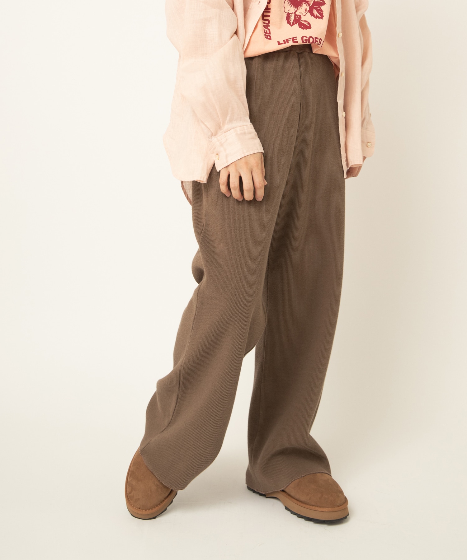 【9月中旬納期】R4385 ダブルフェイスニットソーパンツ