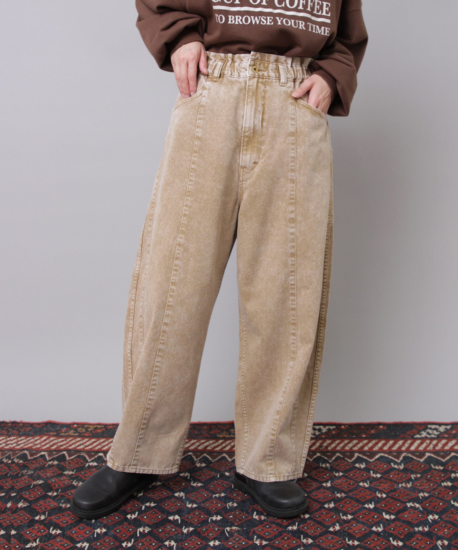 URCH RNA ⿻ ワークパンツ チノパンツ ルーズ ペインターパンツ 秋 綿 rivet & surge - rivet & surge 綿麻キャンバス素材ペインター