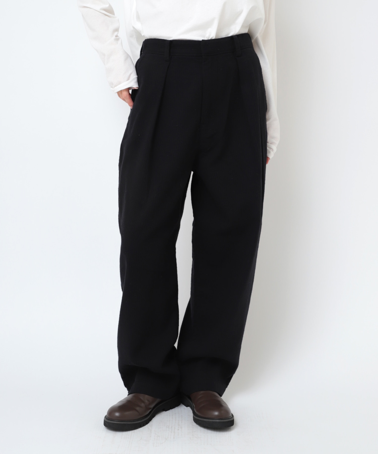 R4393 COTTON HEAVY PIQUE ワイドトラウザーズ