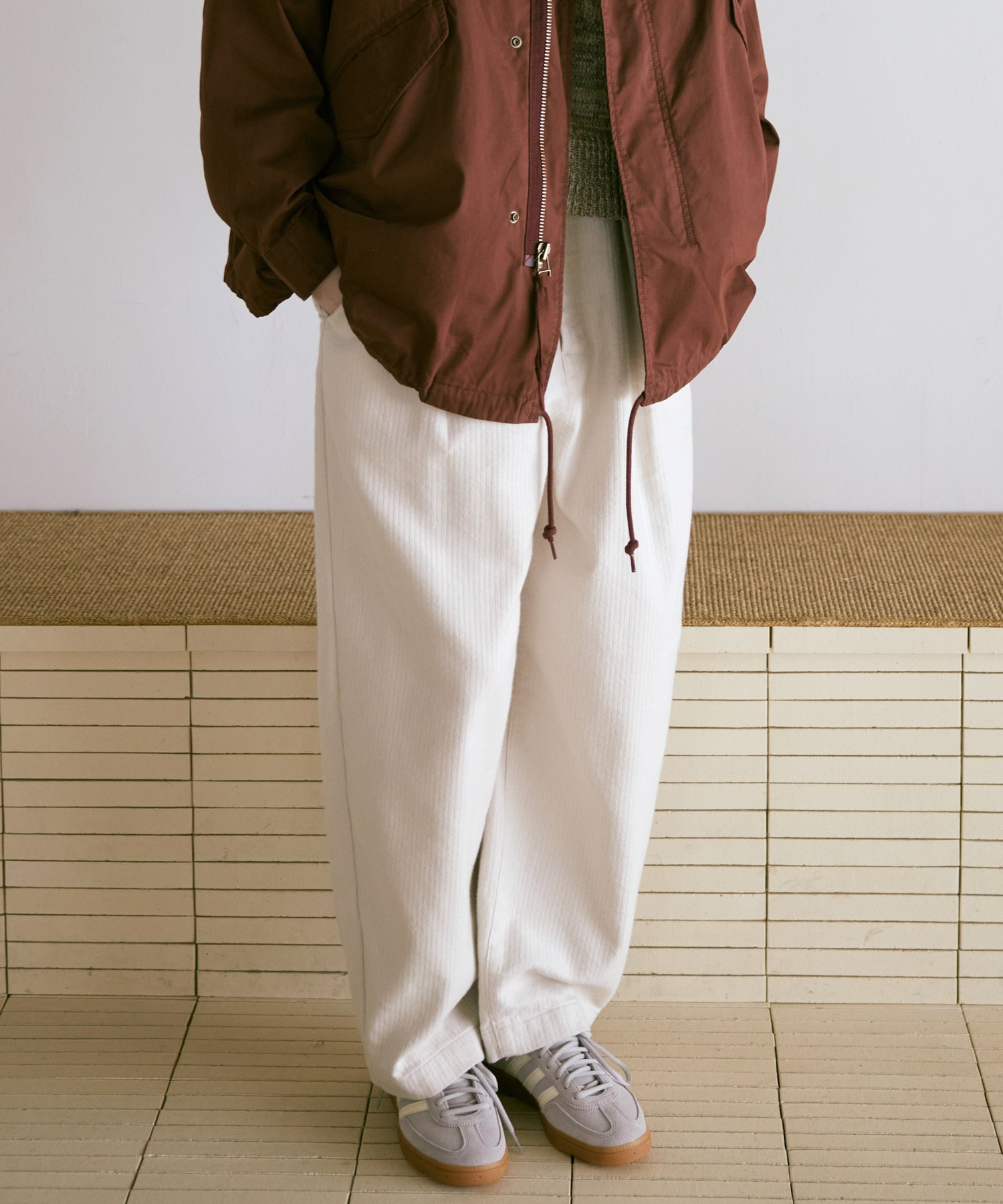 R4393 COTTON HEAVY PIQUE ワイドトラウザーズ