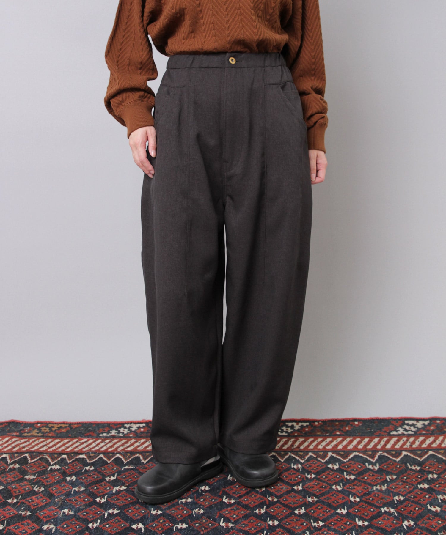 R4397 F.ワークのウールライクバルーンパンツ