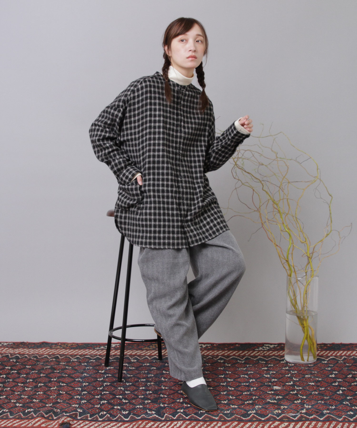 R4398 コックさんのヘリンボーンツイードパンツ