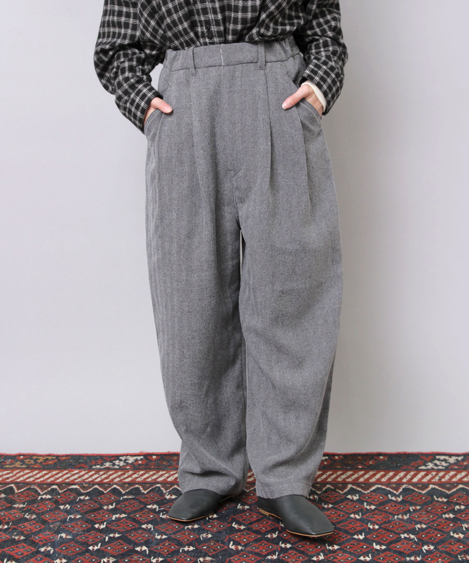R4398 コックさんのヘリンボーンツイードパンツ