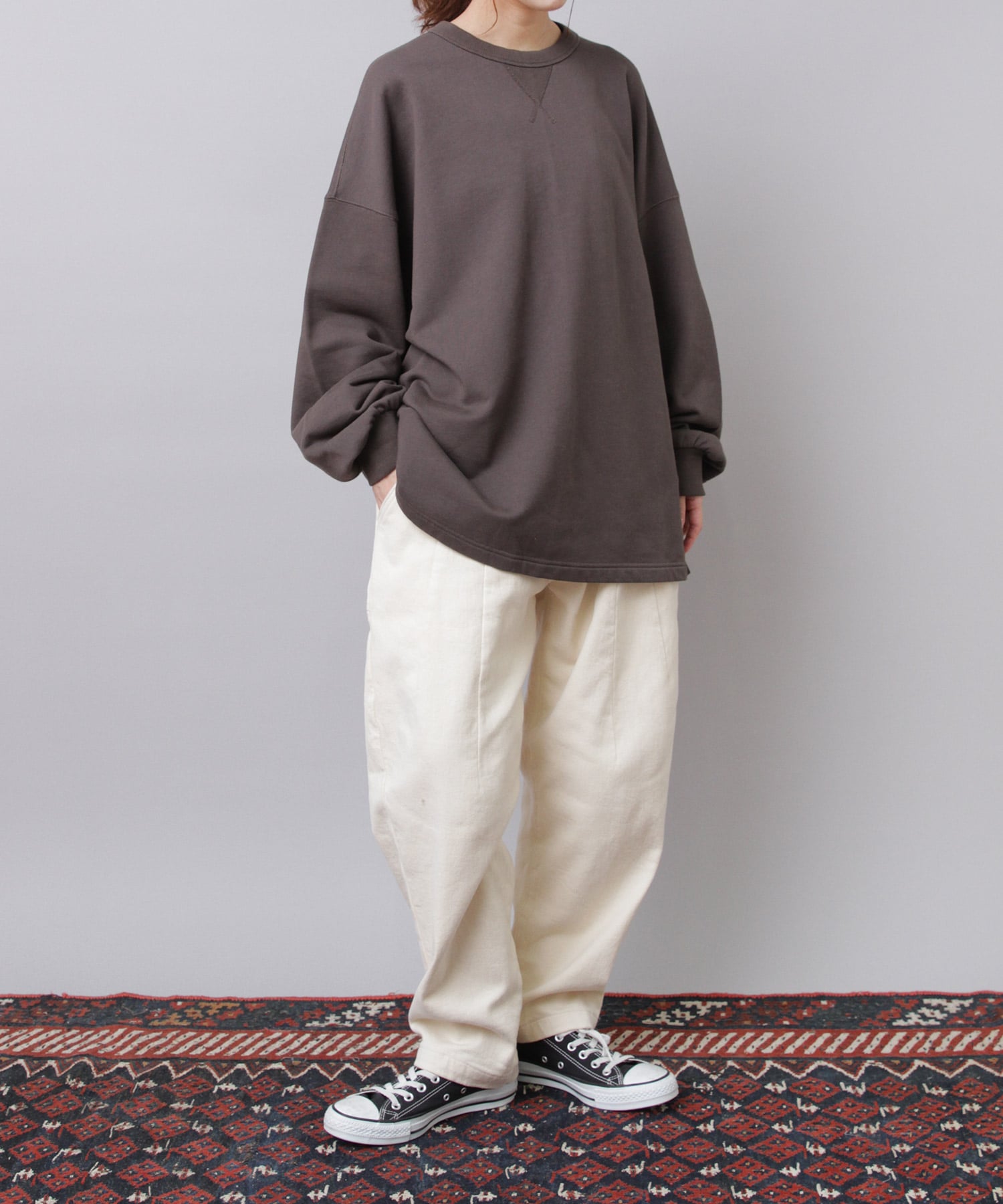 R4399 ブランケット起毛のプルオンウォームパンツ