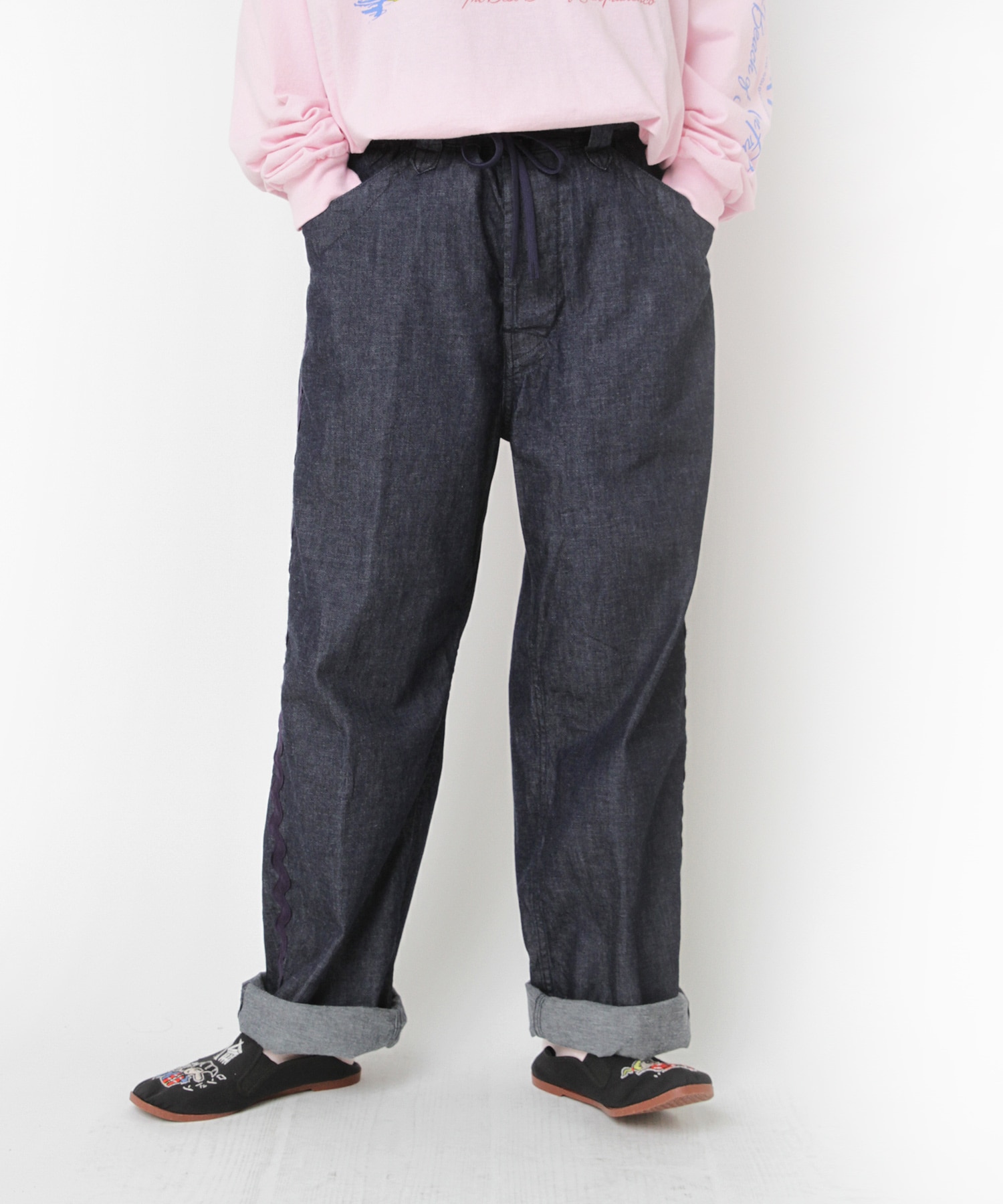 【PINK MOTEL】R4406 PM ウェーブテープパンツ