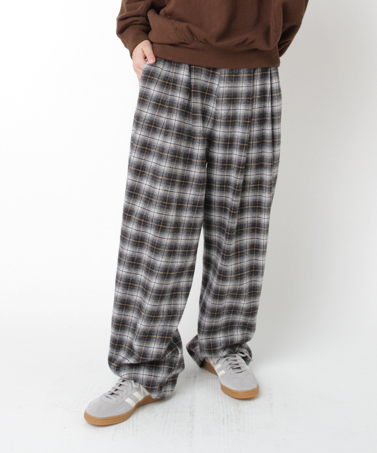 R4409 ツイーディーチェックパンツ