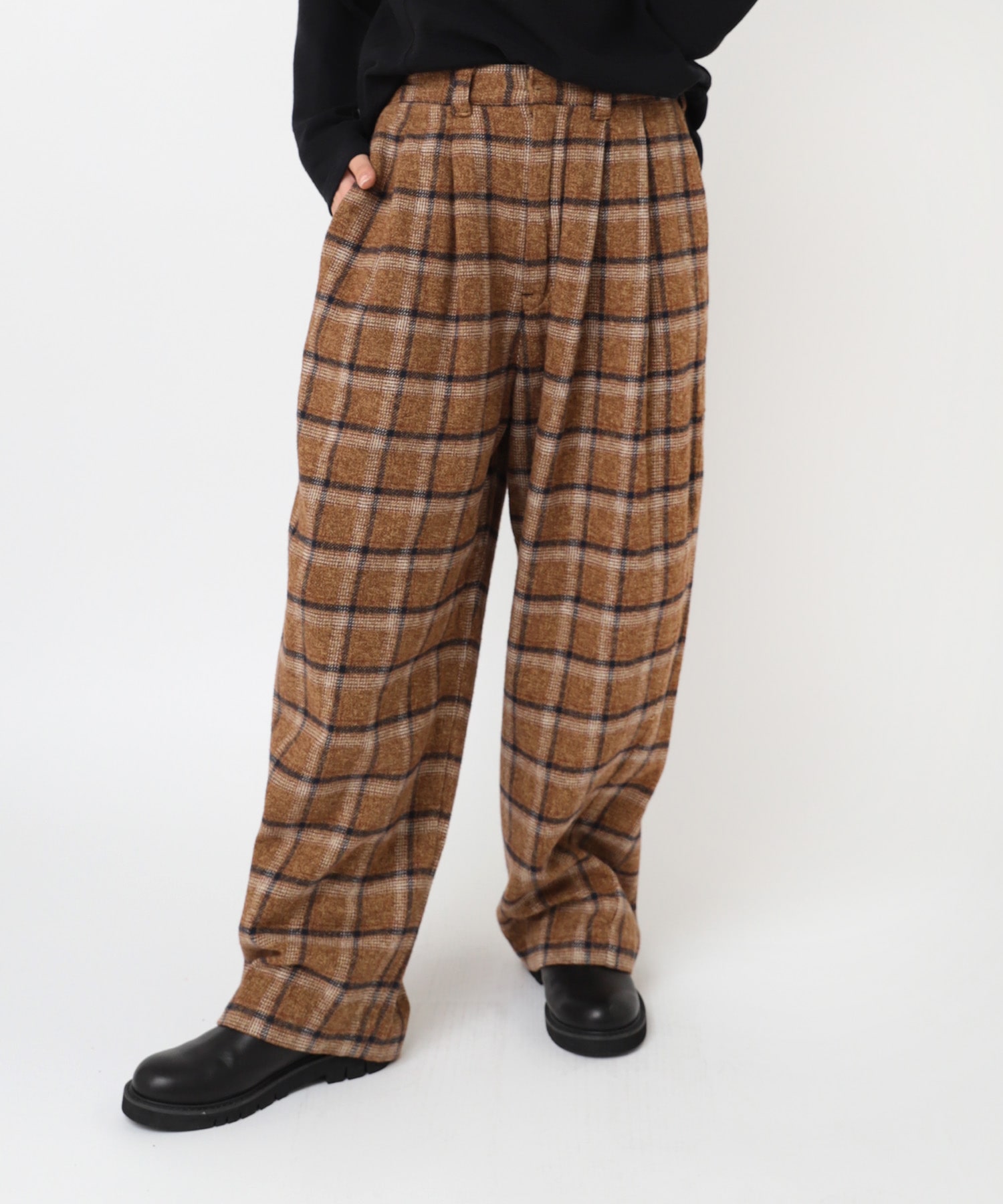 R4409 ツイーディーチェックパンツ