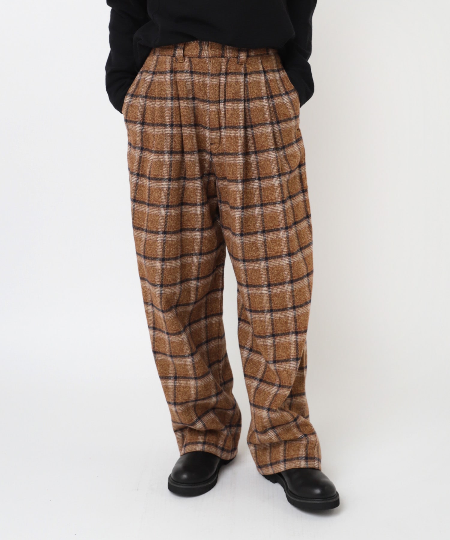 R4409 ツイーディーチェックパンツ