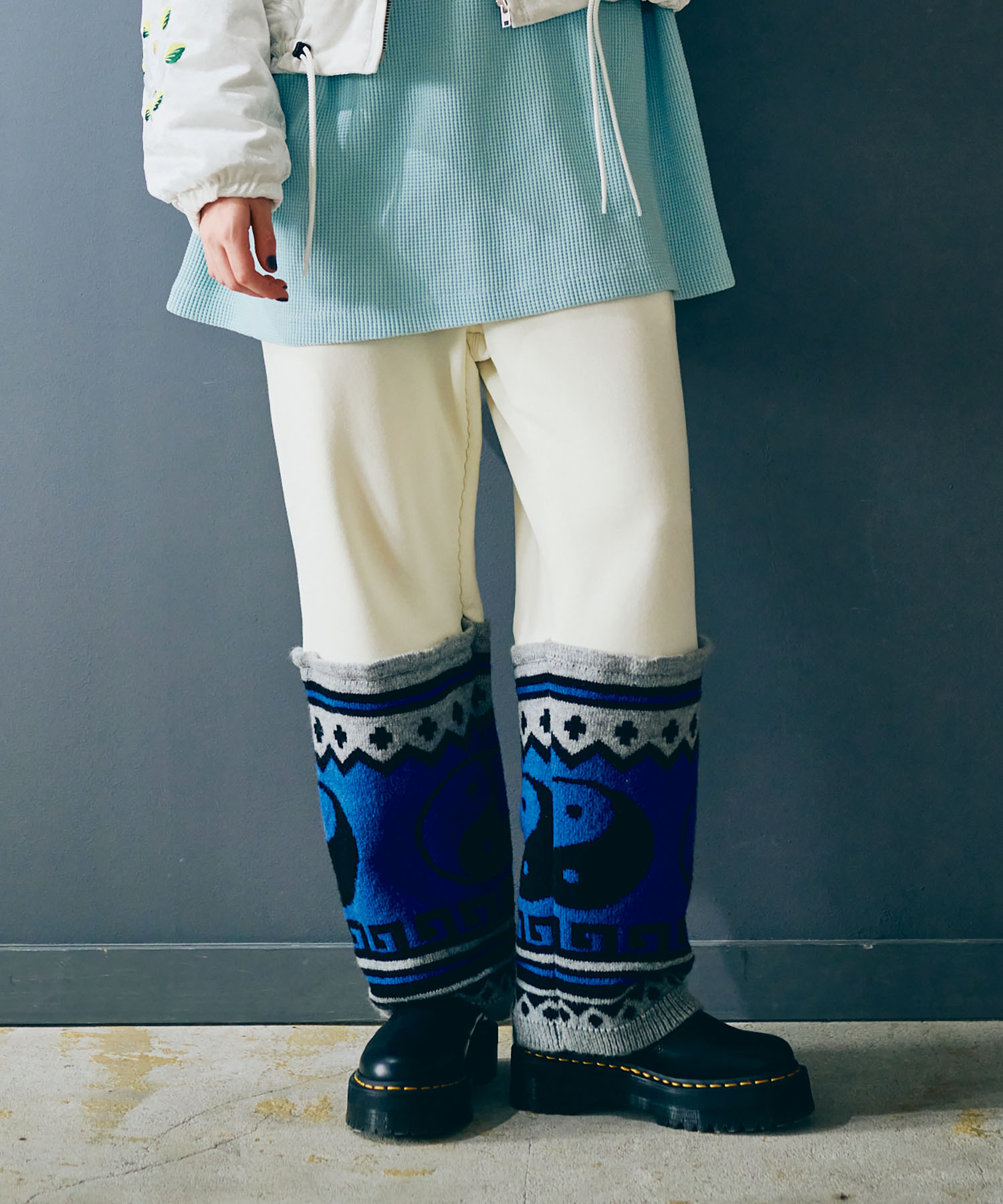 R4412 ニットコンビスウェットパンツ