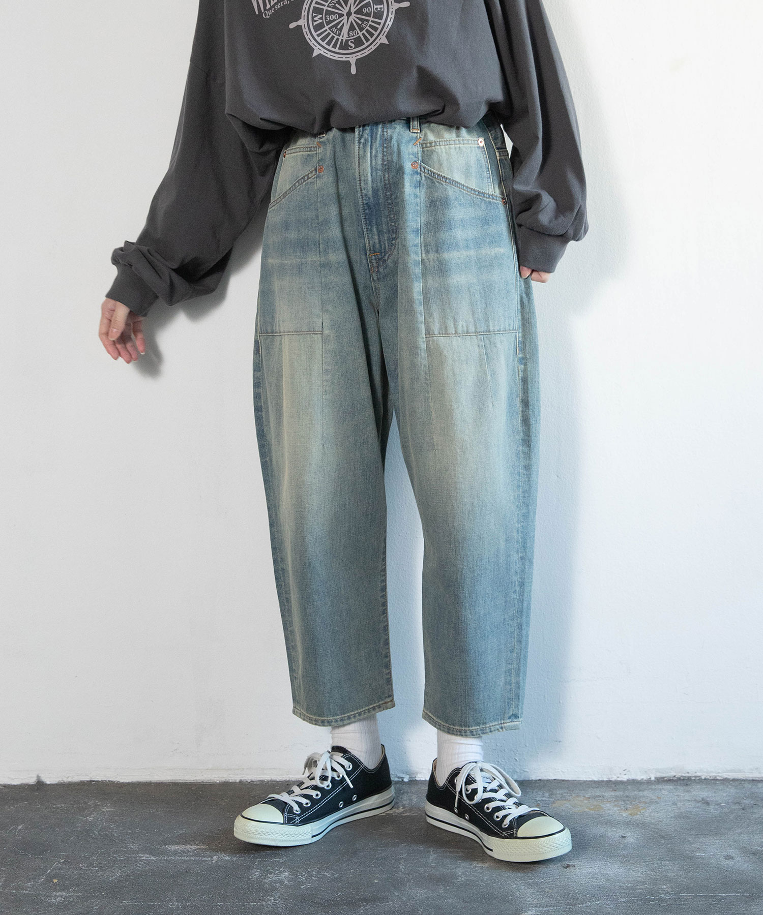 R4414 クロップドデニムパンツ