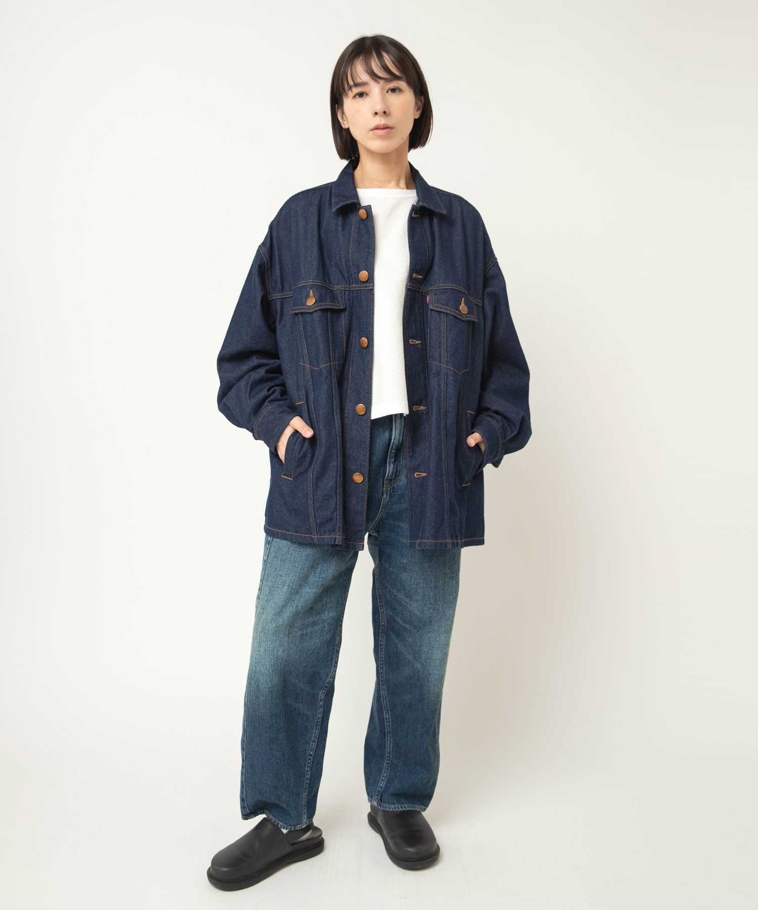 R4419 ルーズテーパードクロップドデニム