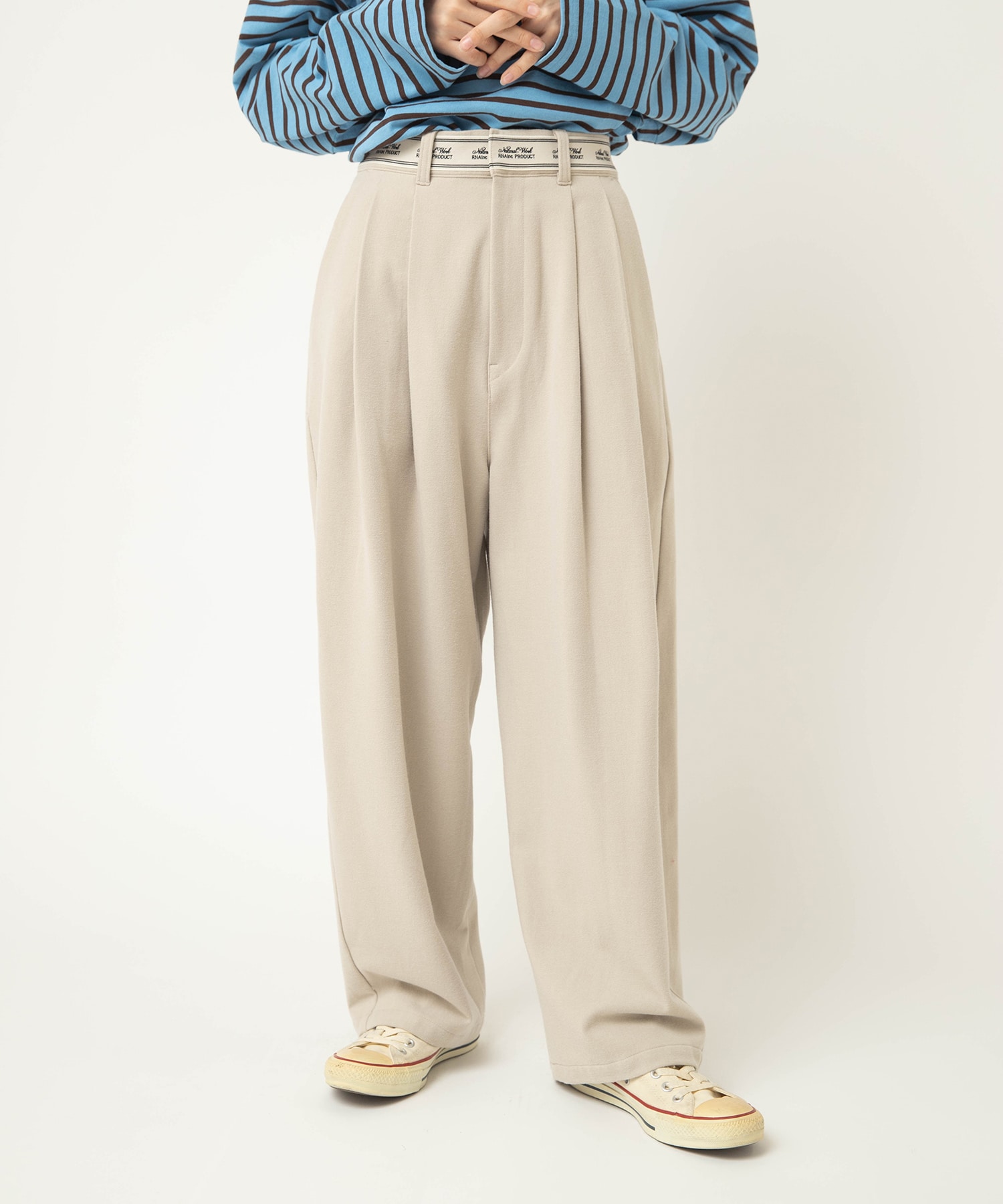 R4423 Nロゴベルトタックパンツ