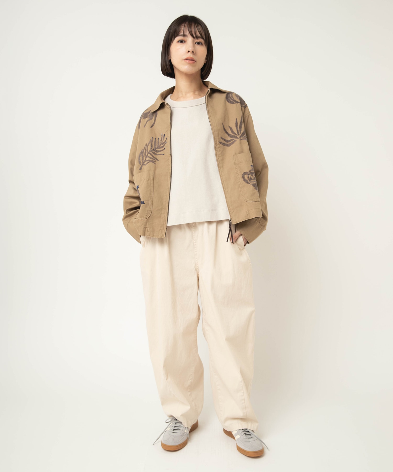 R4438 コットンリネンストレッチバルーンパンツ