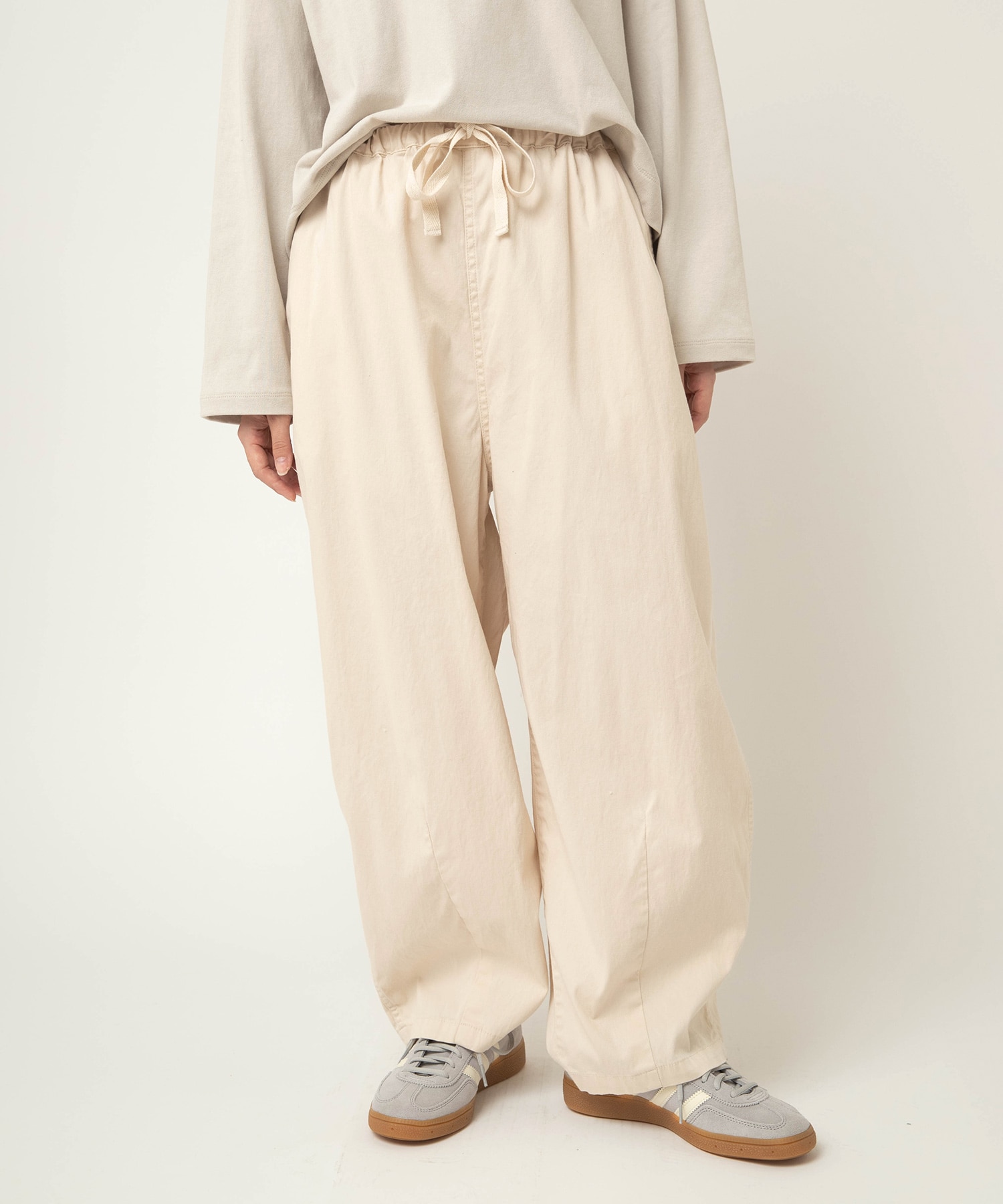 R4438 コットンリネンストレッチバルーンパンツ