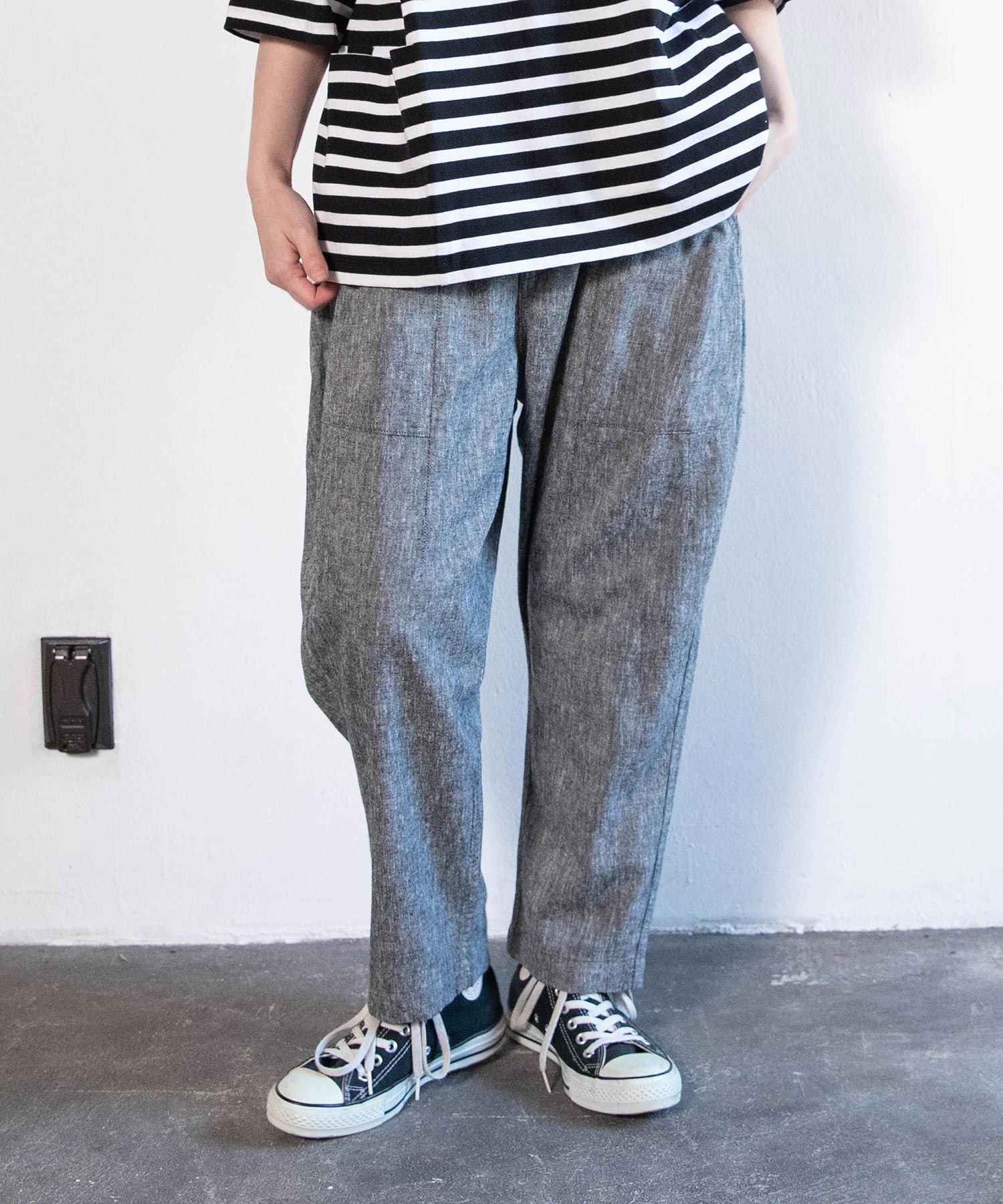 R4439 レーヨンリネンクロップドアトリエパンツ