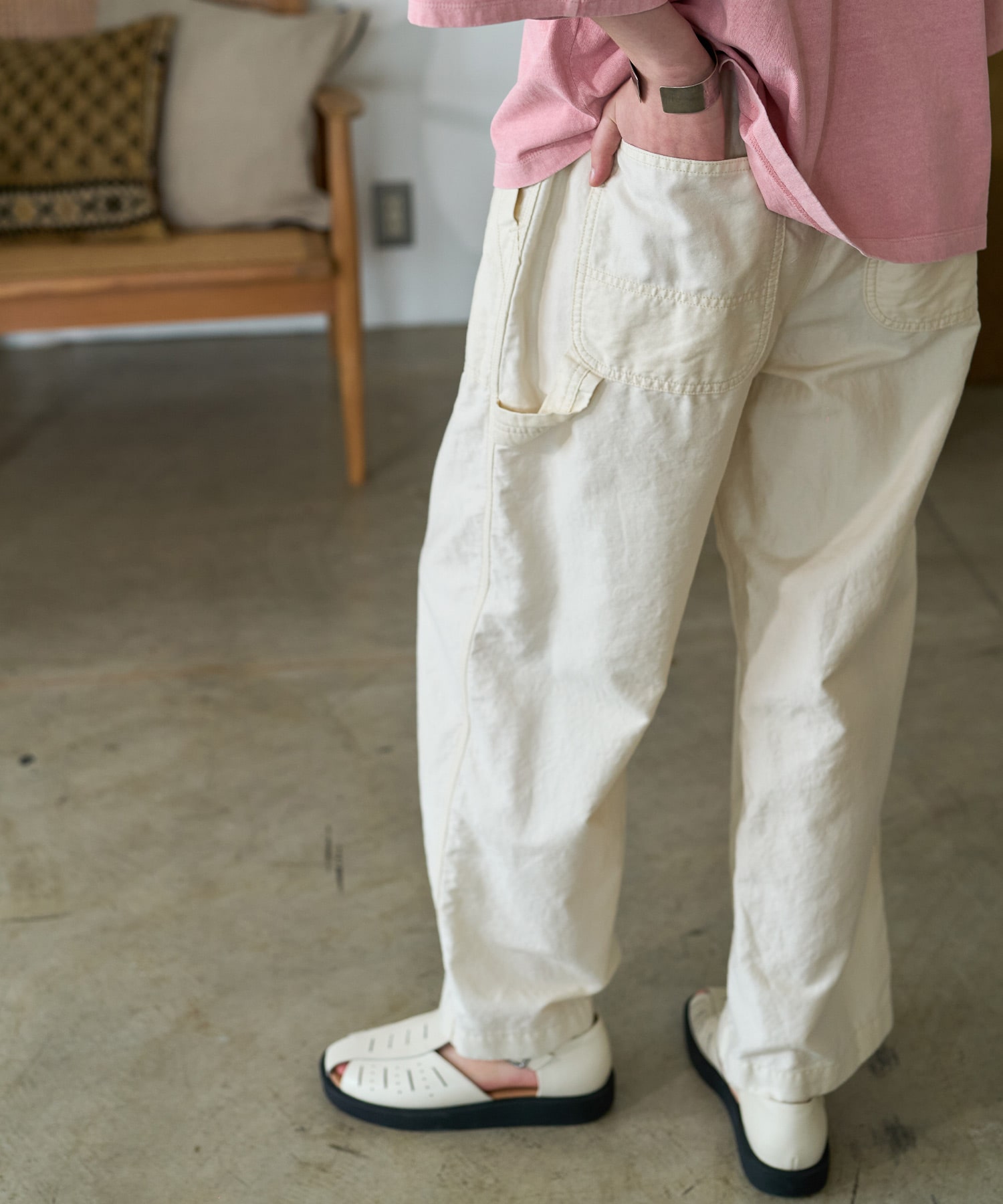 R4443 スラブコットンリネンペインターパンツ