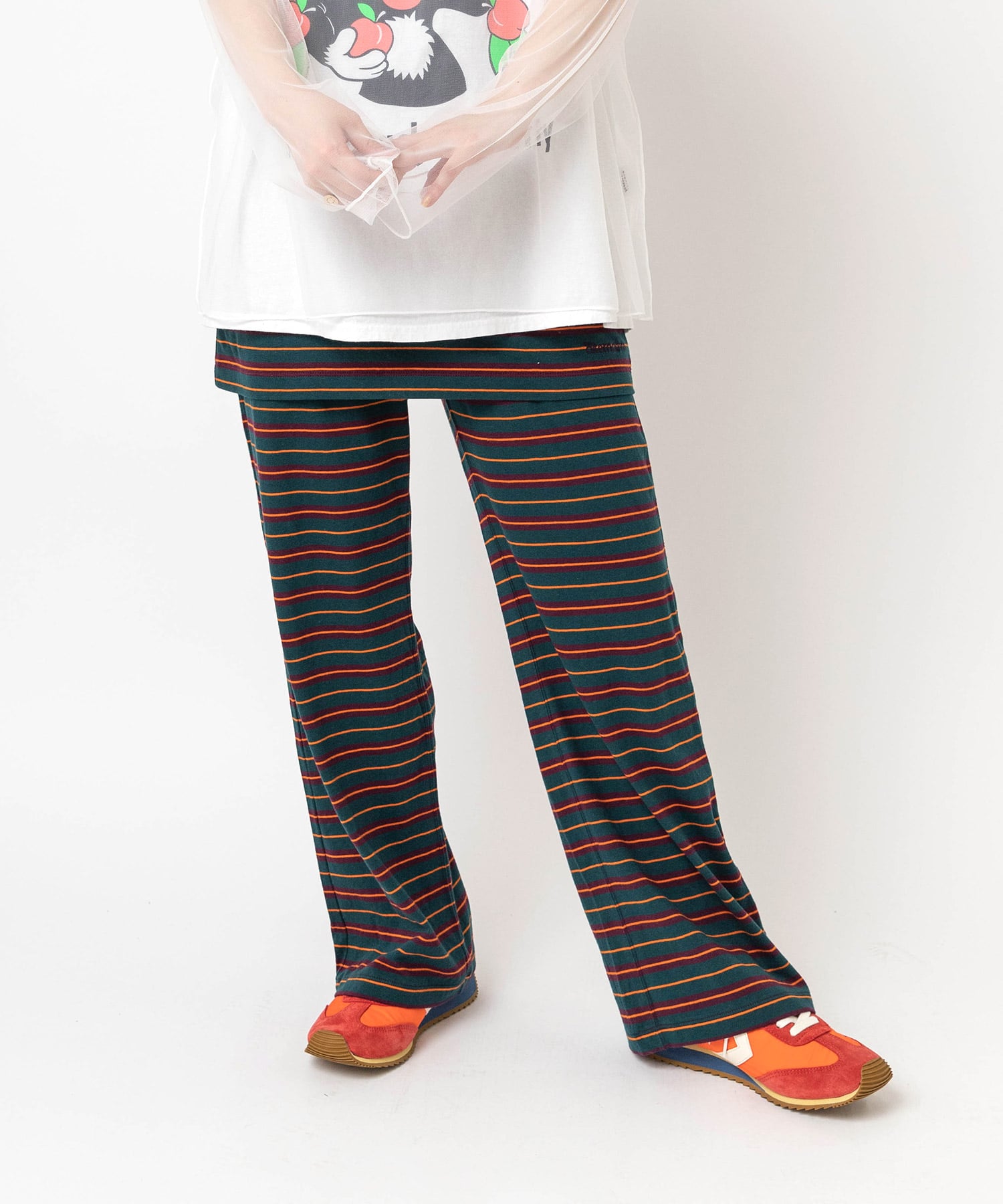 【4月中旬納期】R4446 マルチボーダーイージーパンツ