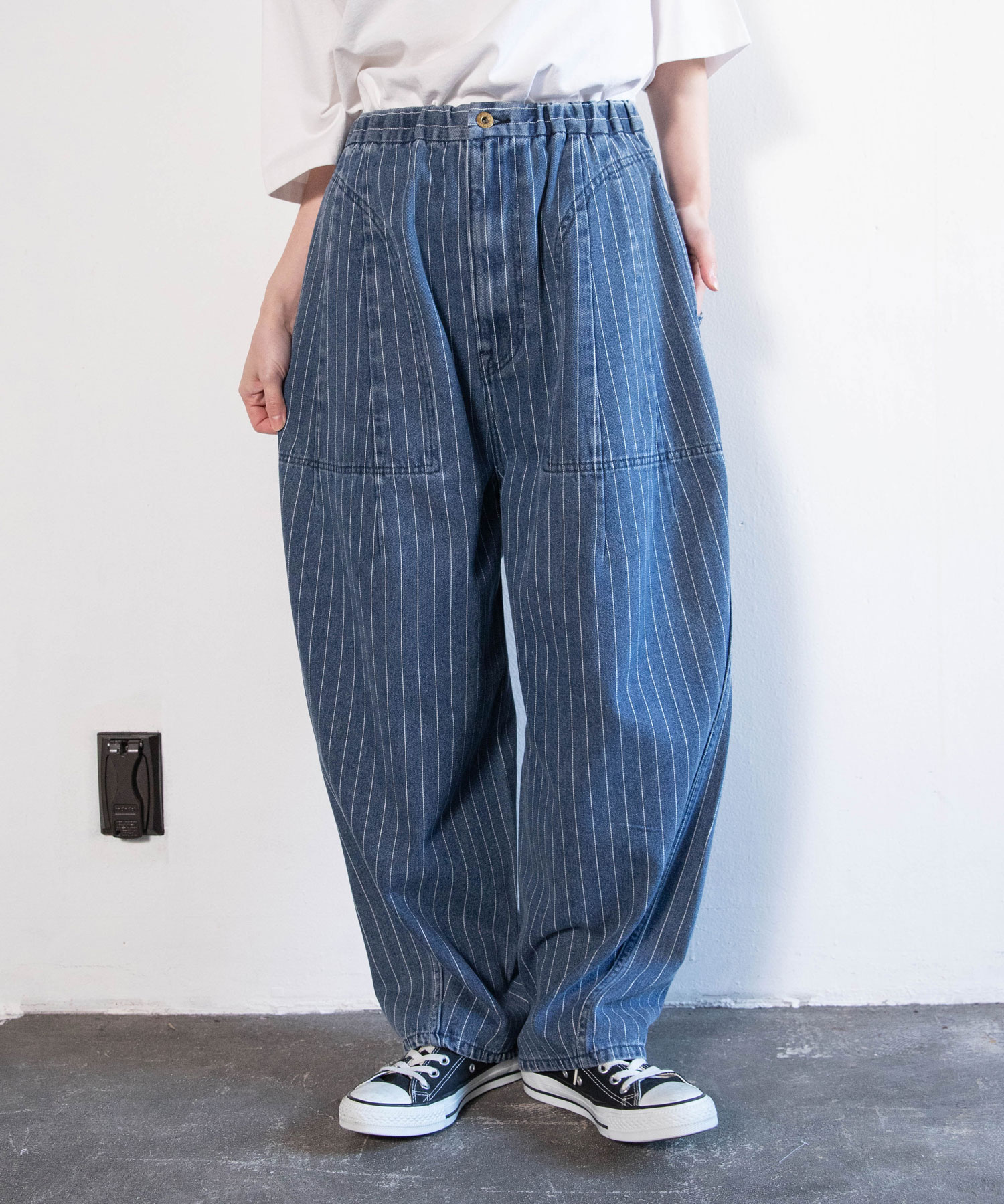 【4月下旬納期】R4448 コックさんのストライプデニムパンツ