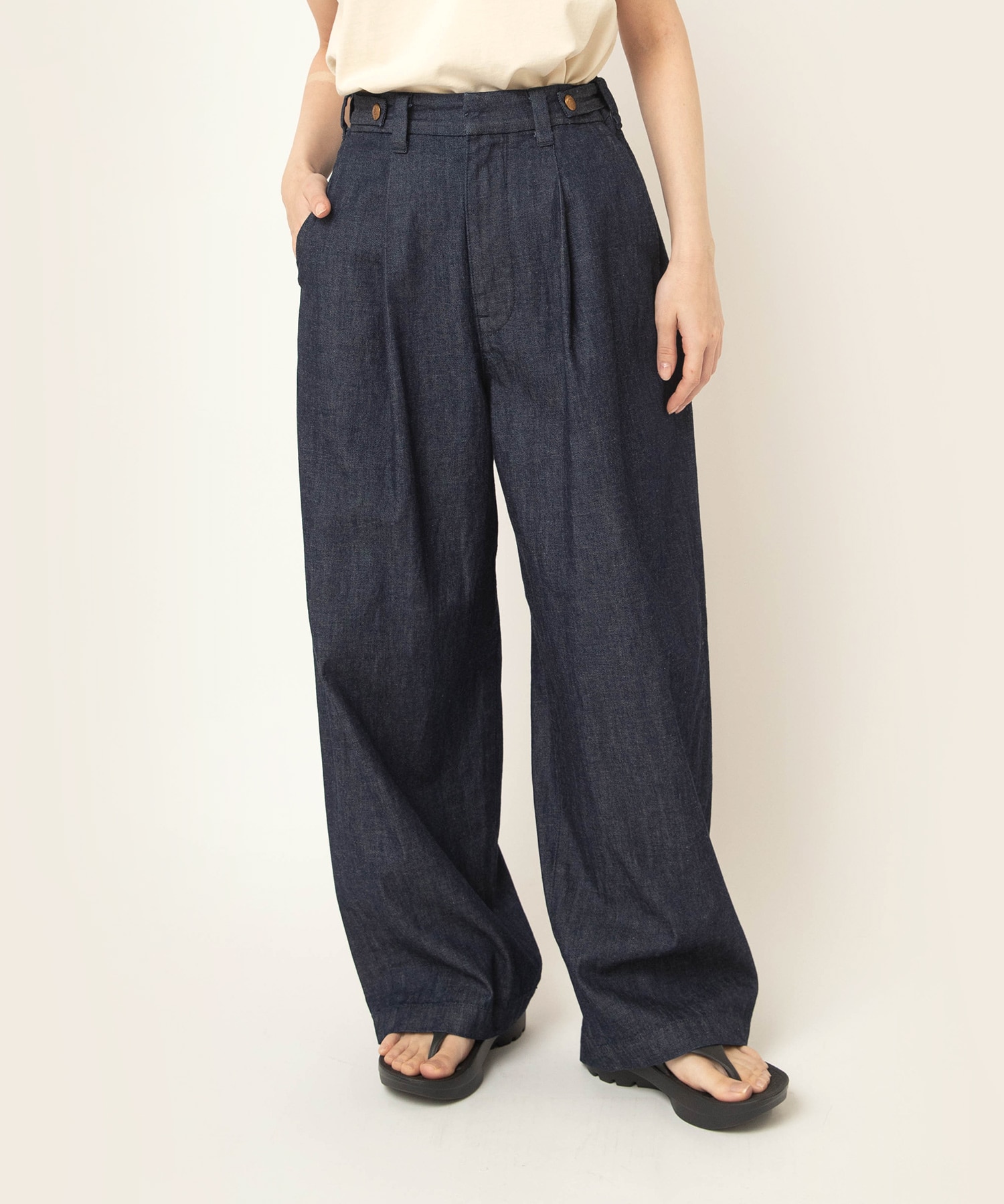 【5月上旬納期】R4451 ライトデニムワイドスラックス