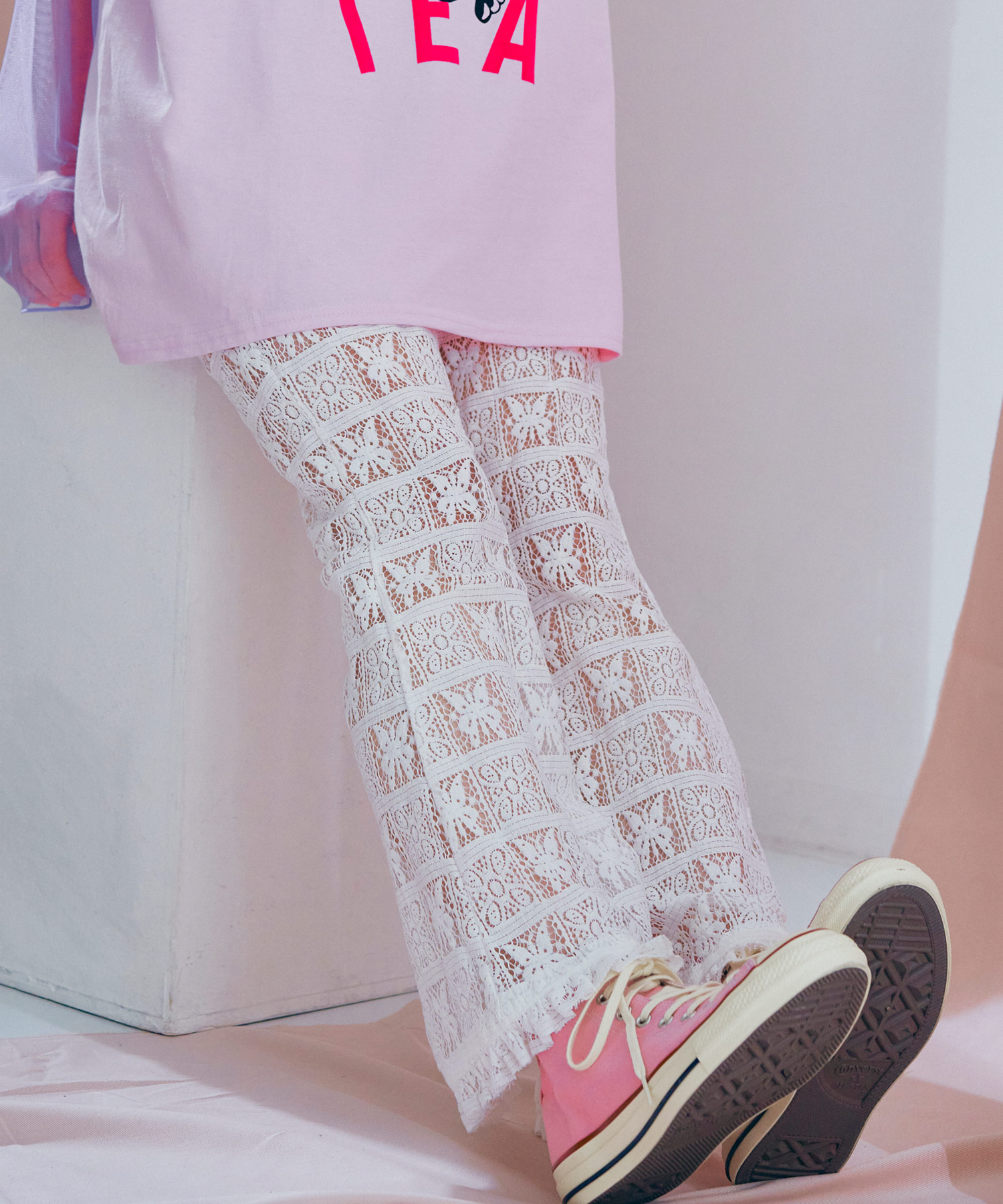 【5月中旬納期】R4473 レースフレアパンツ