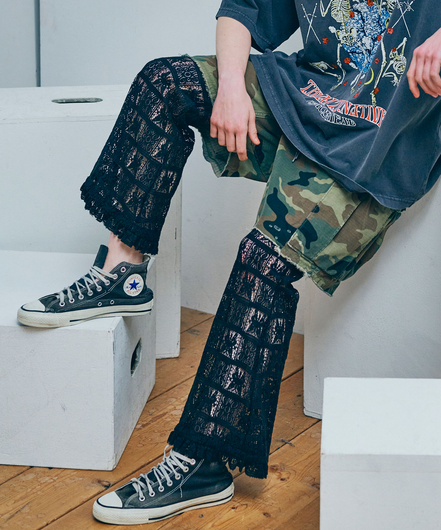 【5月中旬納期】R4473 レースフレアパンツ