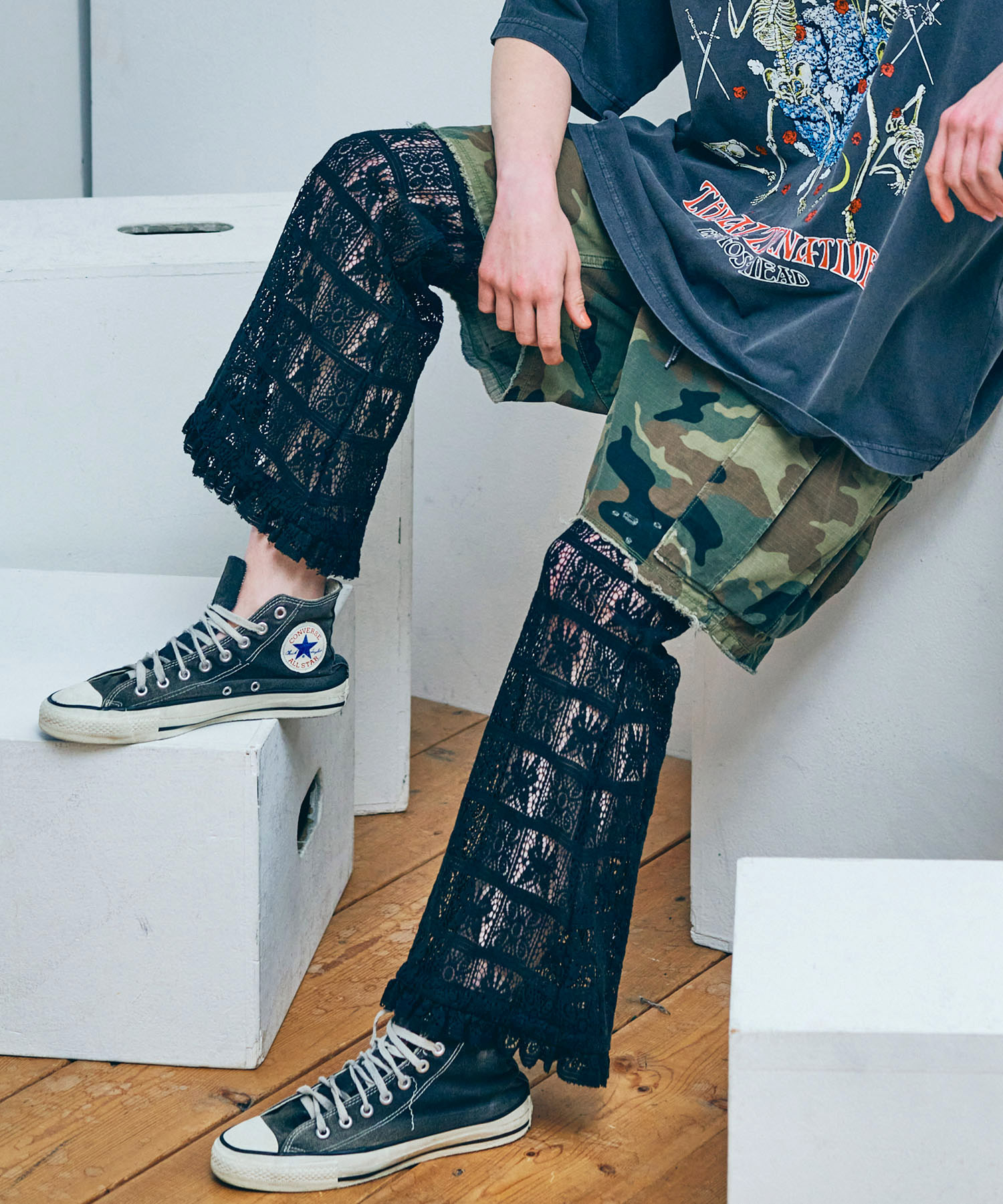 【5月中旬納期】R4473 レースフレアパンツ