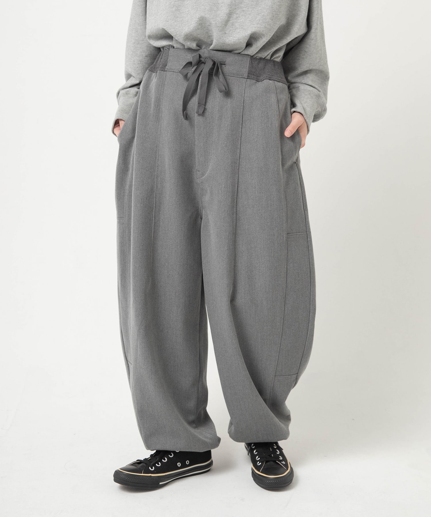 【9月下旬納期】R4489 ニットクロスのバルーンパンツ