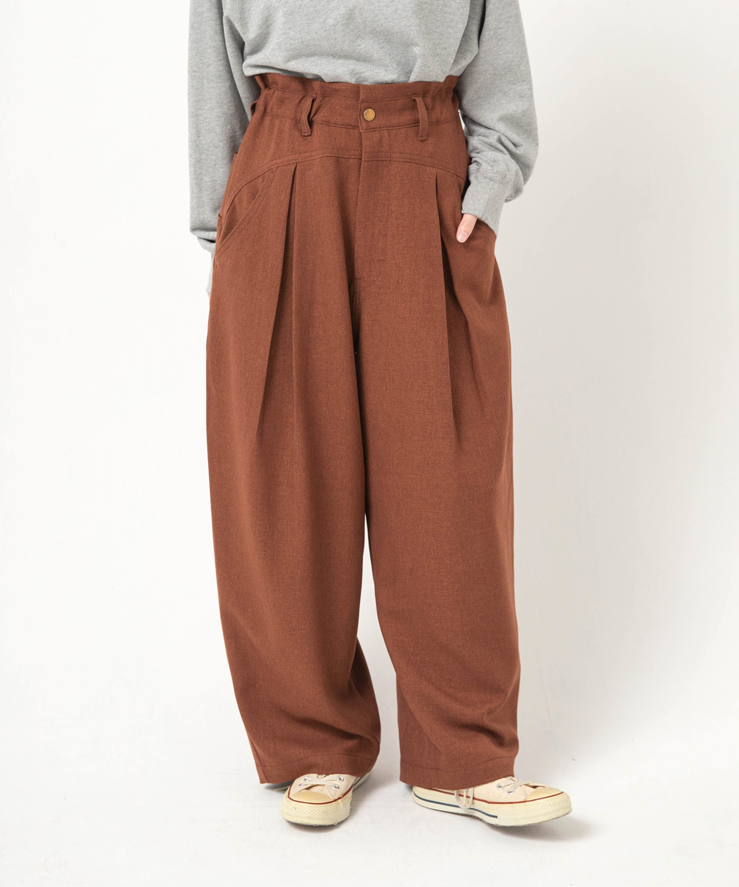 R4490 ギャルソンのウールライクパンツ