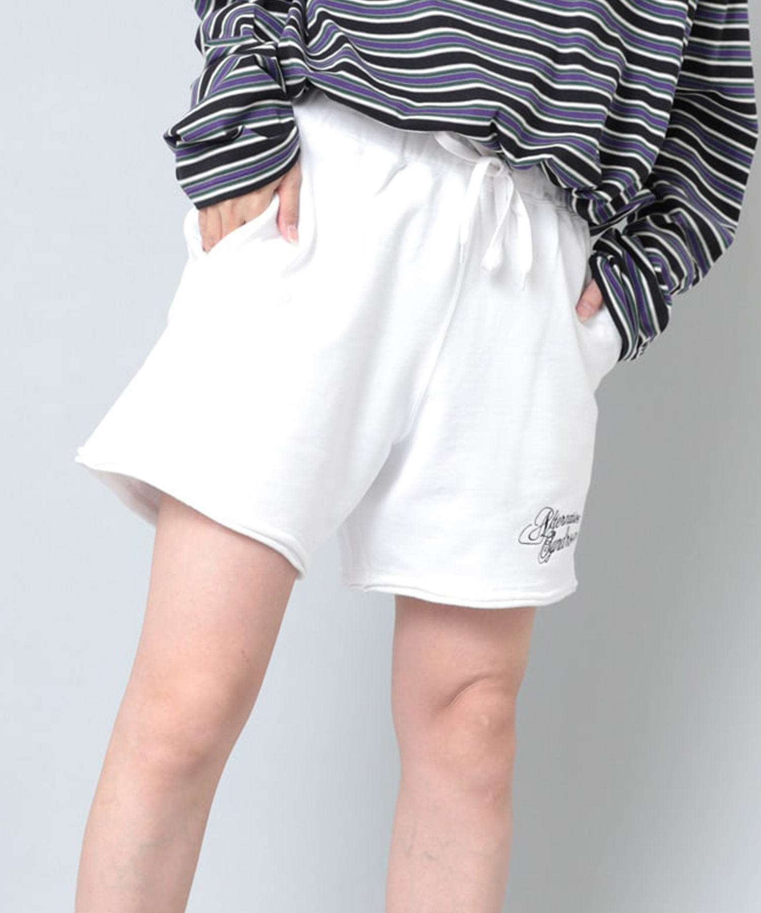 T1001 カットオフスウェットショートパンツ