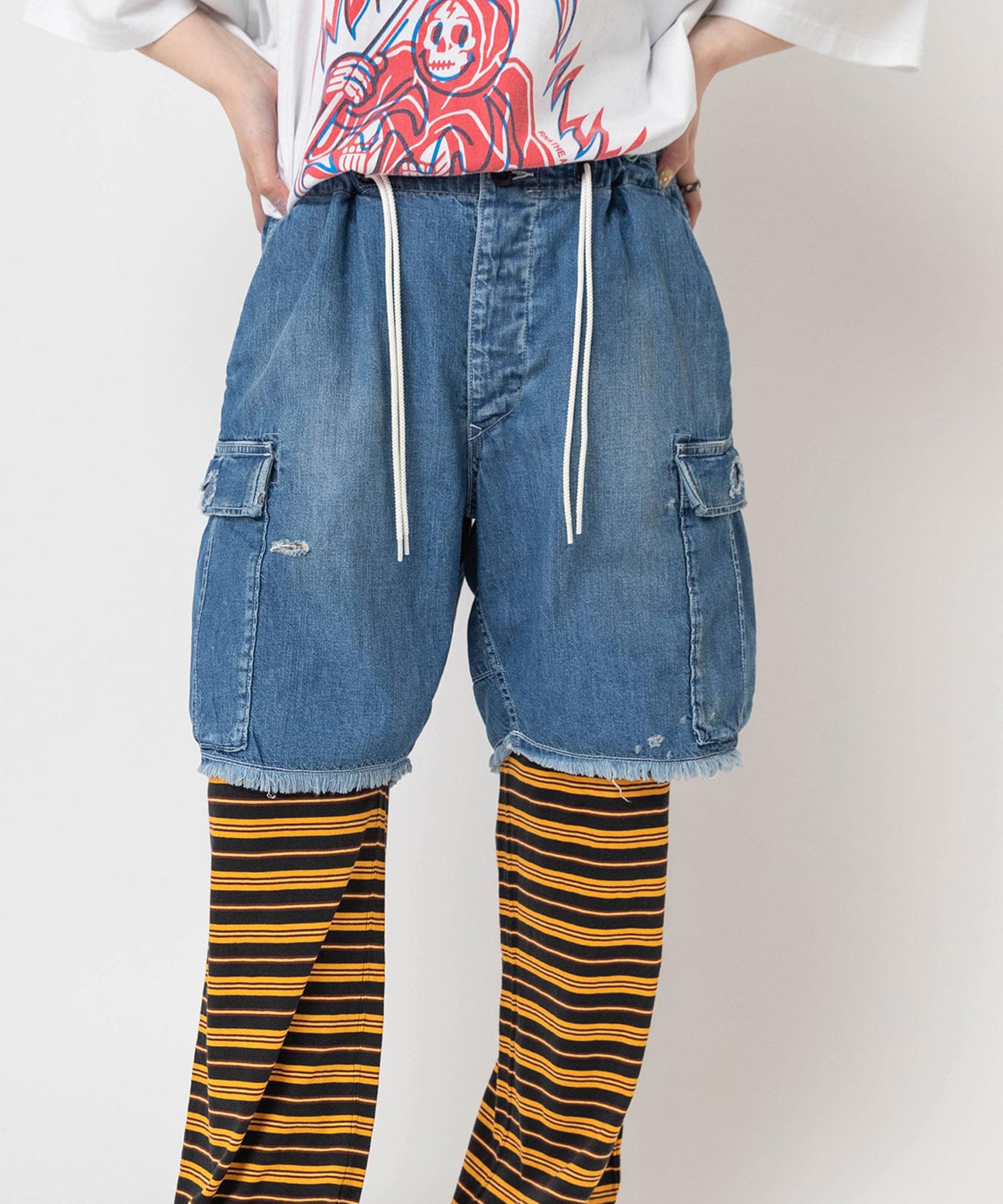 【6月上旬納期】T1016 ダメージカーゴショーツ