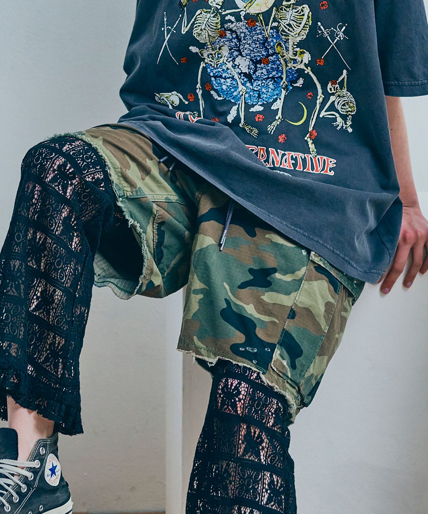 【6月上旬納期】T1016 ダメージカーゴショーツ