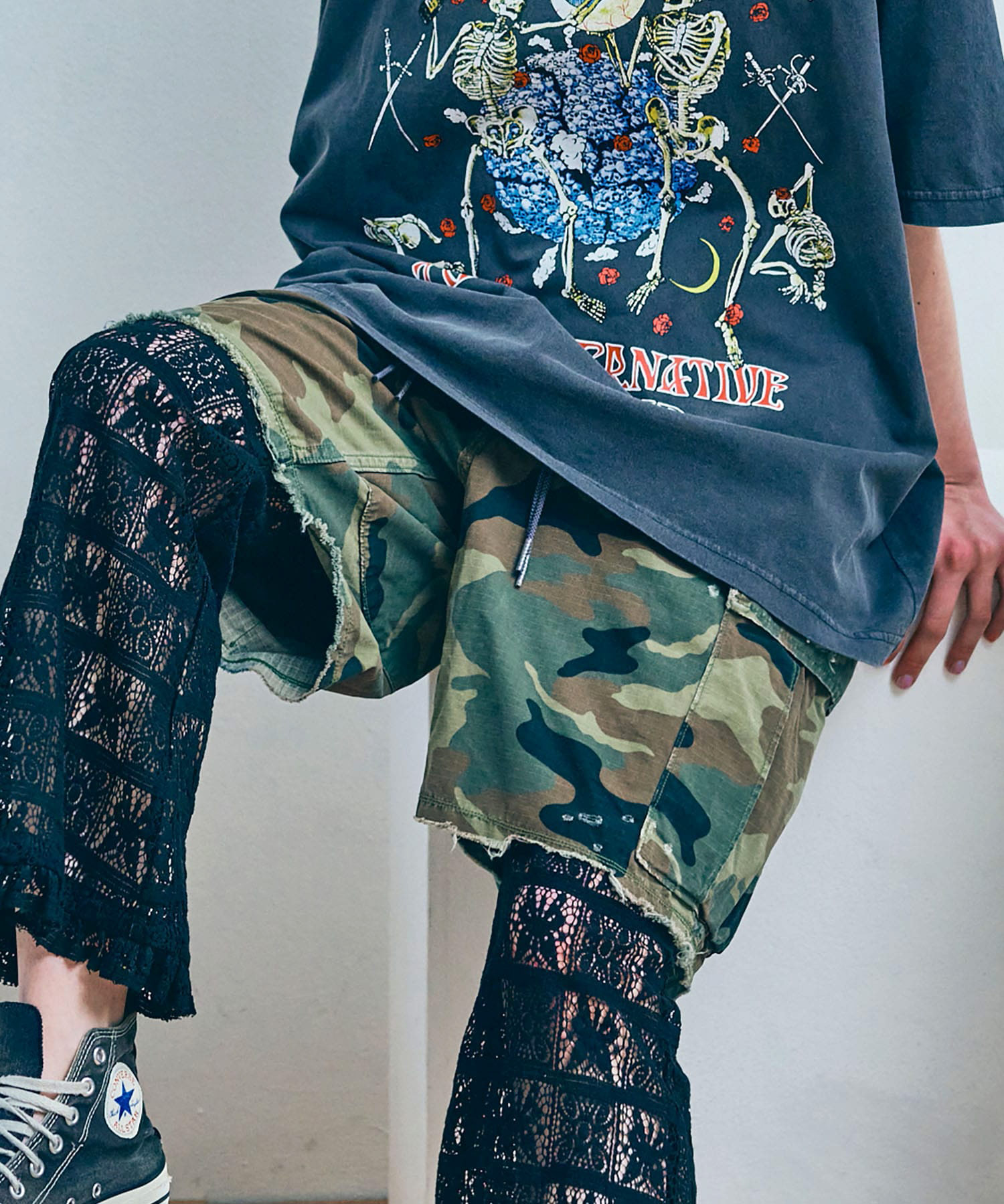 【6月上旬納期】T1016 ダメージカーゴショーツ