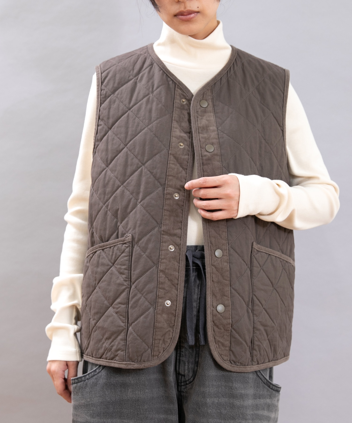 V0167 ウォッシュドキルトベスト